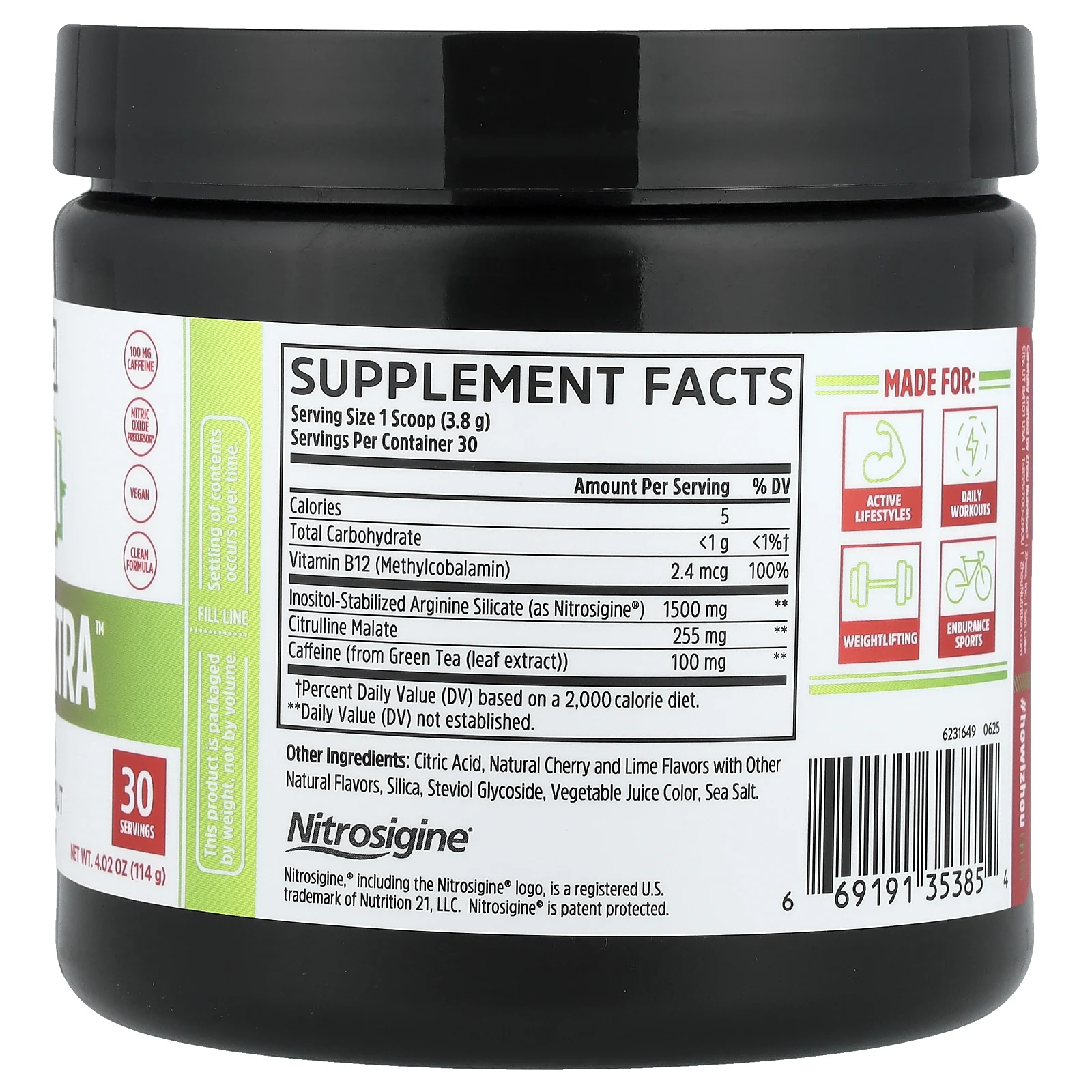 Zhou Nutrition, Lite Up Xtra™, предтренировочный комплекс, со вкусом вишневого лаймада, 114 г (4,02 унции)