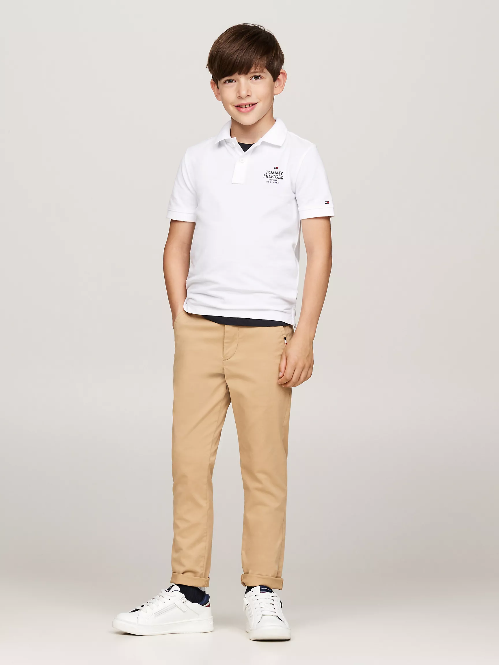 Рубашка-поло для мальчиков Tommy Hilfiger, Детское поло из пике с логотипом Hilfiger