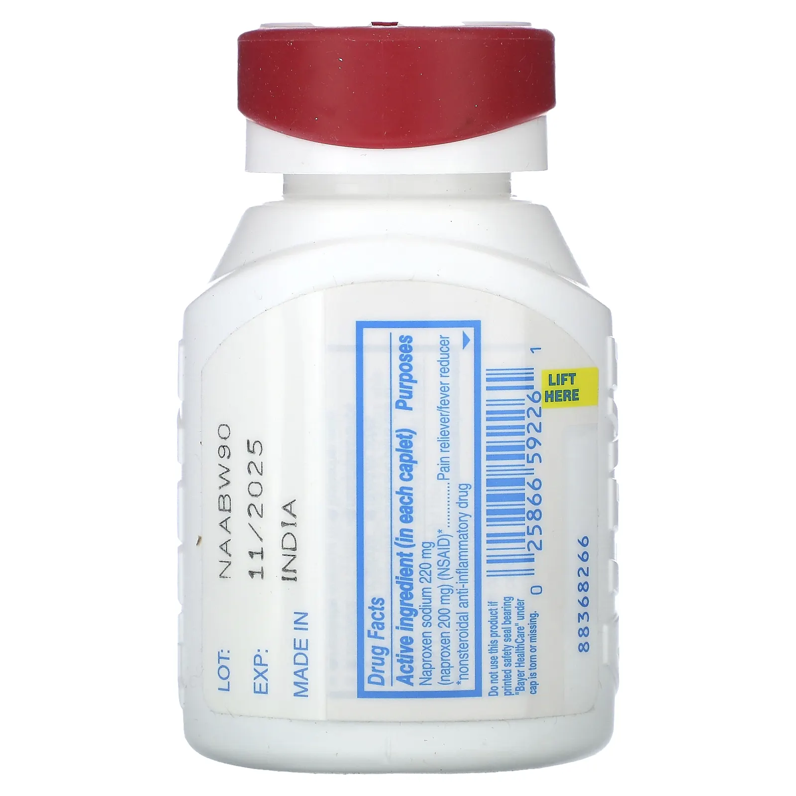 Aleve, Напроксен натрия в таблетках, легко открывающаяся крышка от артрита, 220 мг, 90 капсул