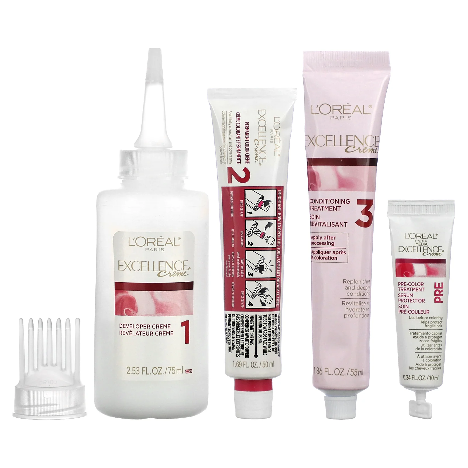 L'Oréal, Excellence Creme, тройная защита, оттенок 8, средний блонд, 1 применение