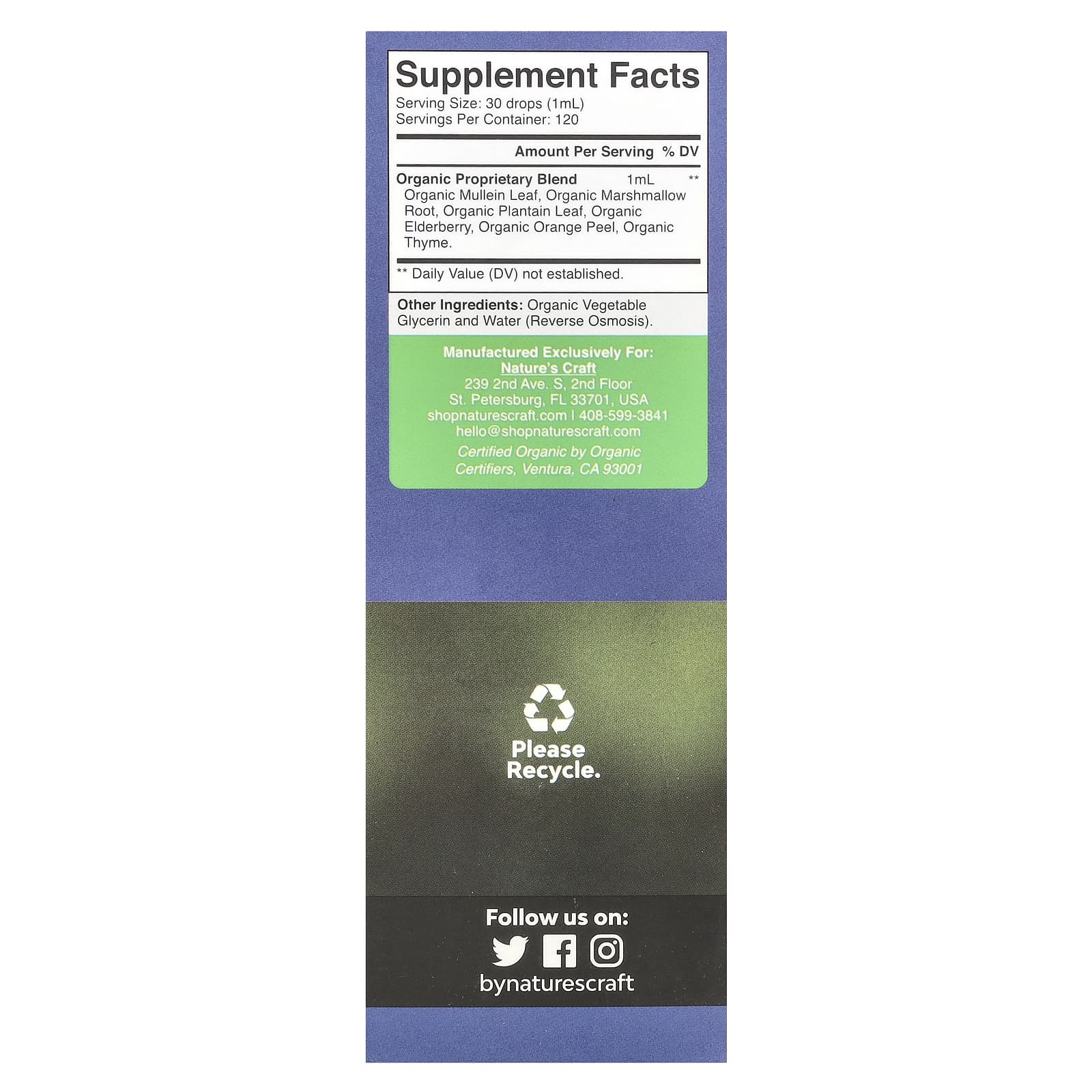 Nature's Craft, Очищение легких, 120 мл (4 унции)