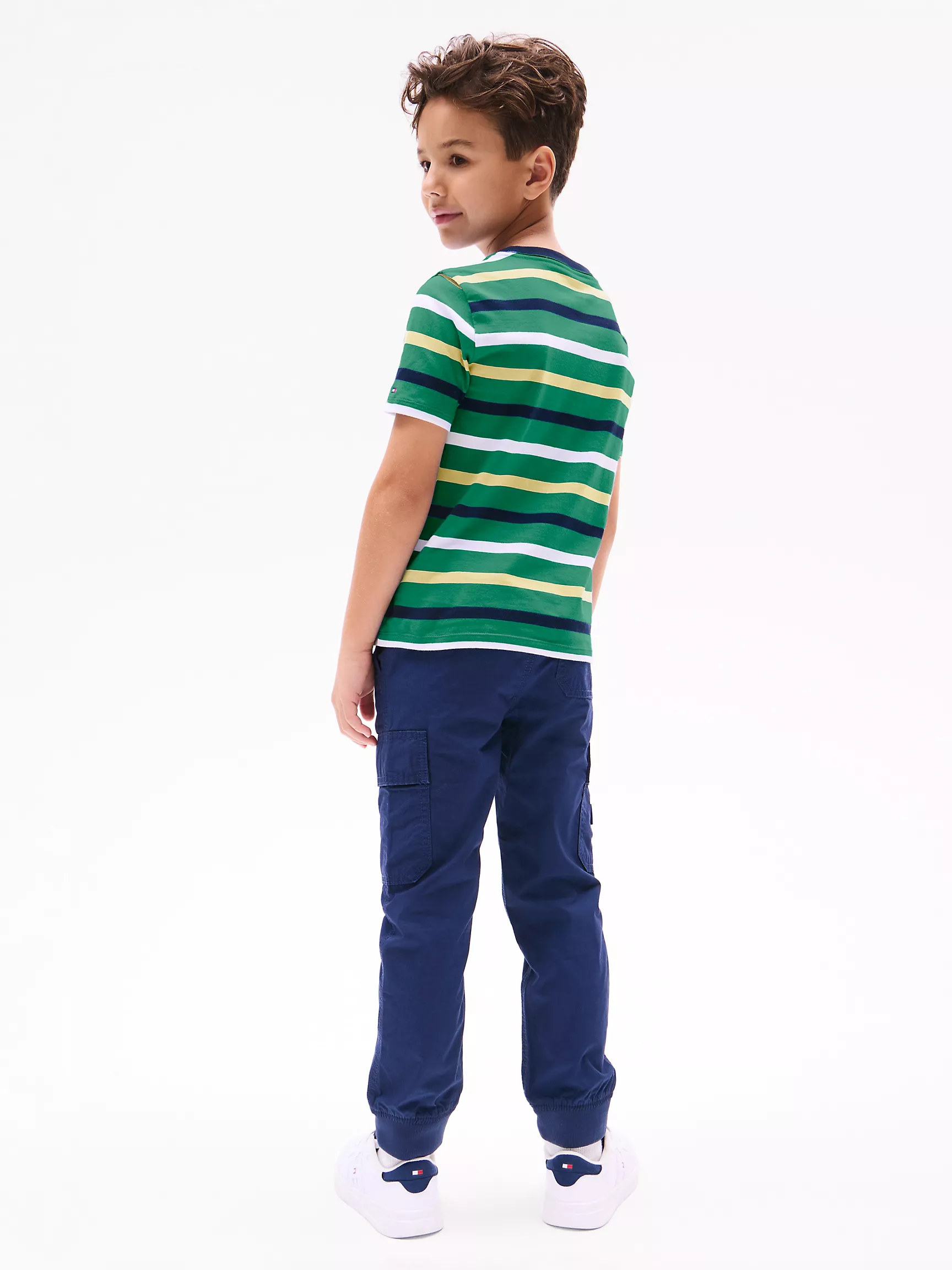 Футболка Tommy Hilfiger для мальчиков, Детская полосатая футболка с монограммным логотипом