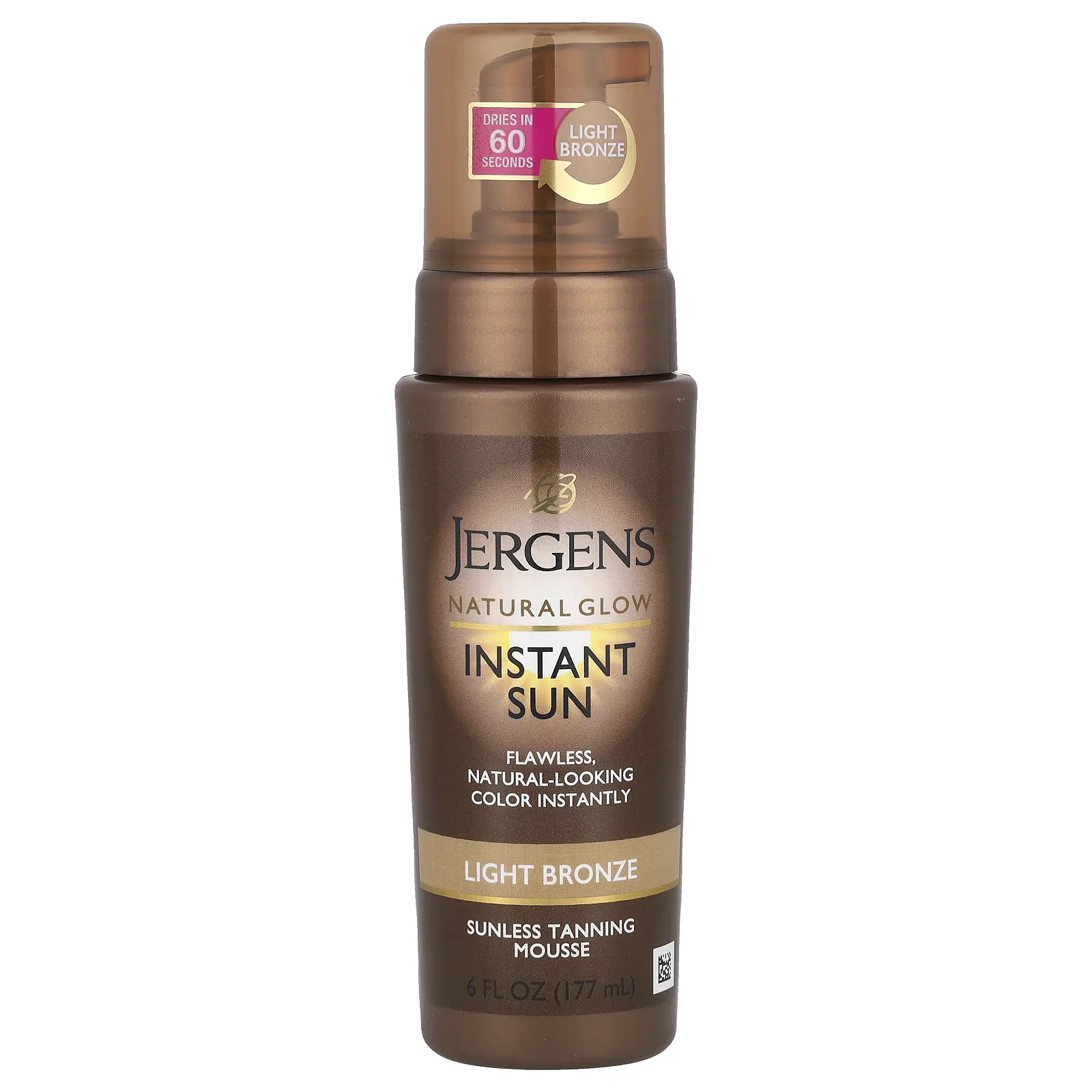 Jergens, Natural Glow, Instant Sun, мусс для автозагара, светло-бронзовый, 177 мл