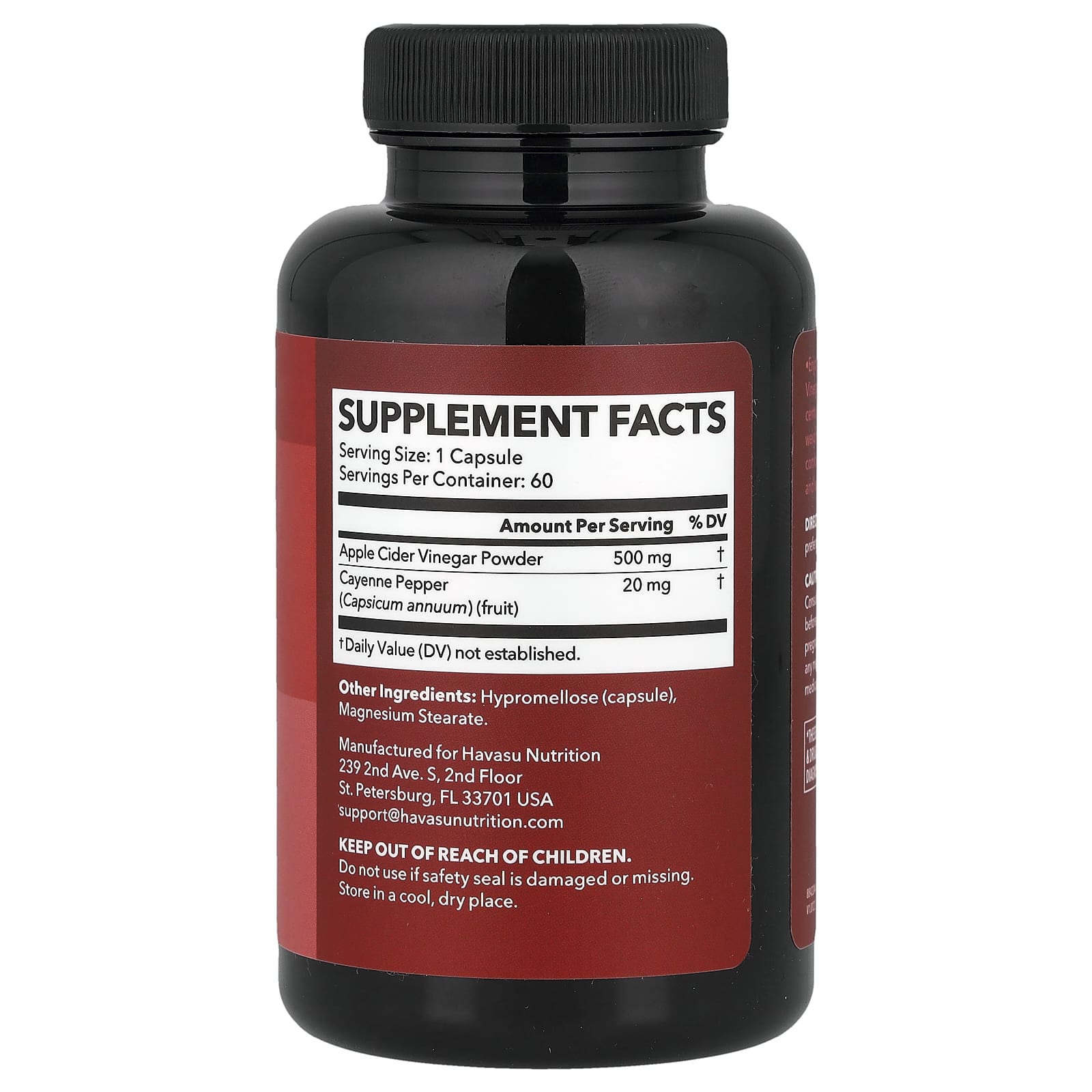 Havasu Nutrition, Яблочный уксус + кайенский перец, 60 капсул