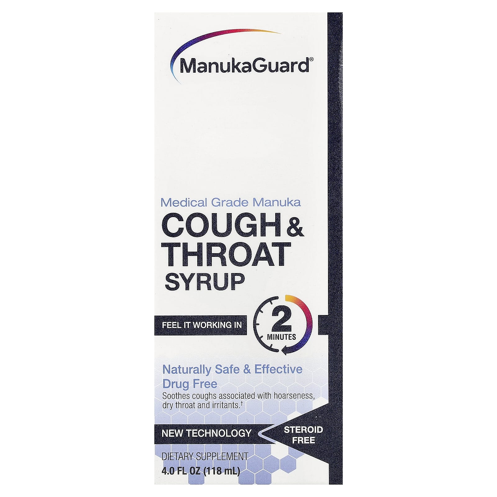 ManukaGuard, сироп от кашля и горла, мед манука в медицине, 118 мл (4 жидк. унции)