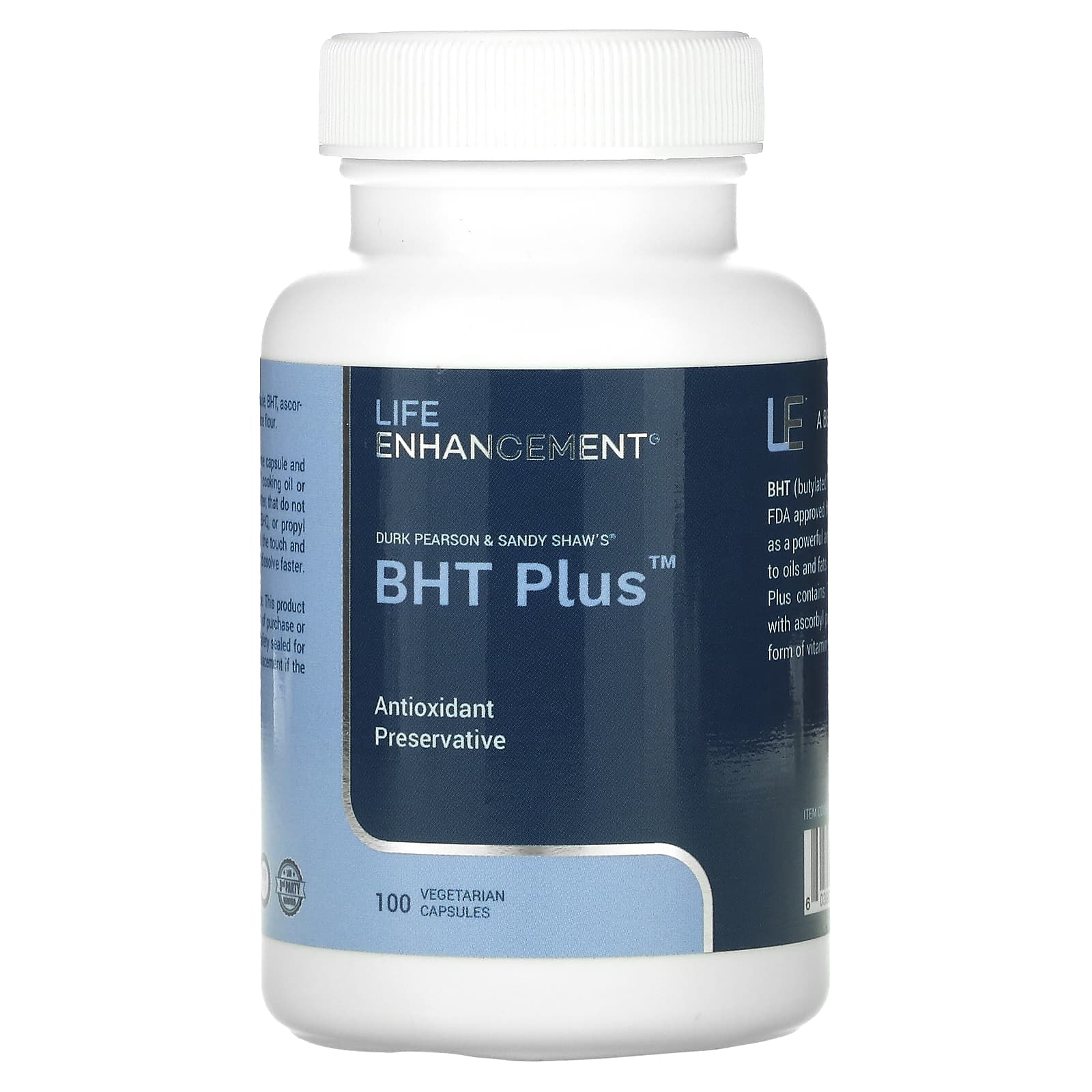 Life Enhancement, Durk Pearson & Sandy Shaw's BHT Plus, добавка с бутилгидрокситолуолом, 100 капсул