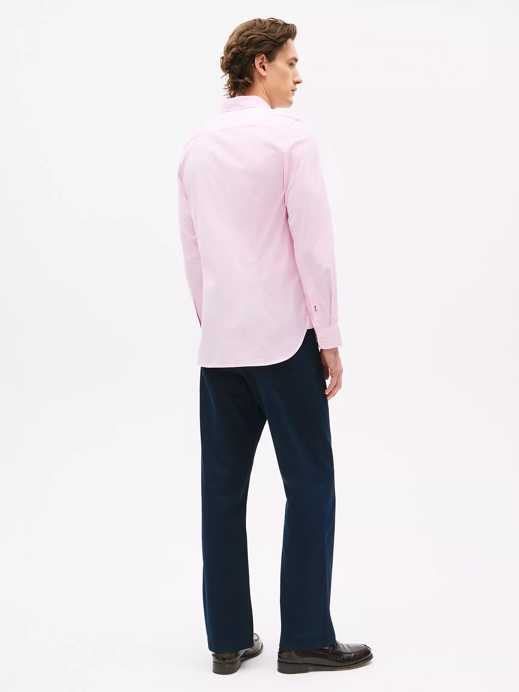 Мужская классическая рубашка Tommy Hilfiger, Приталенная рубашка THFlex из поплина