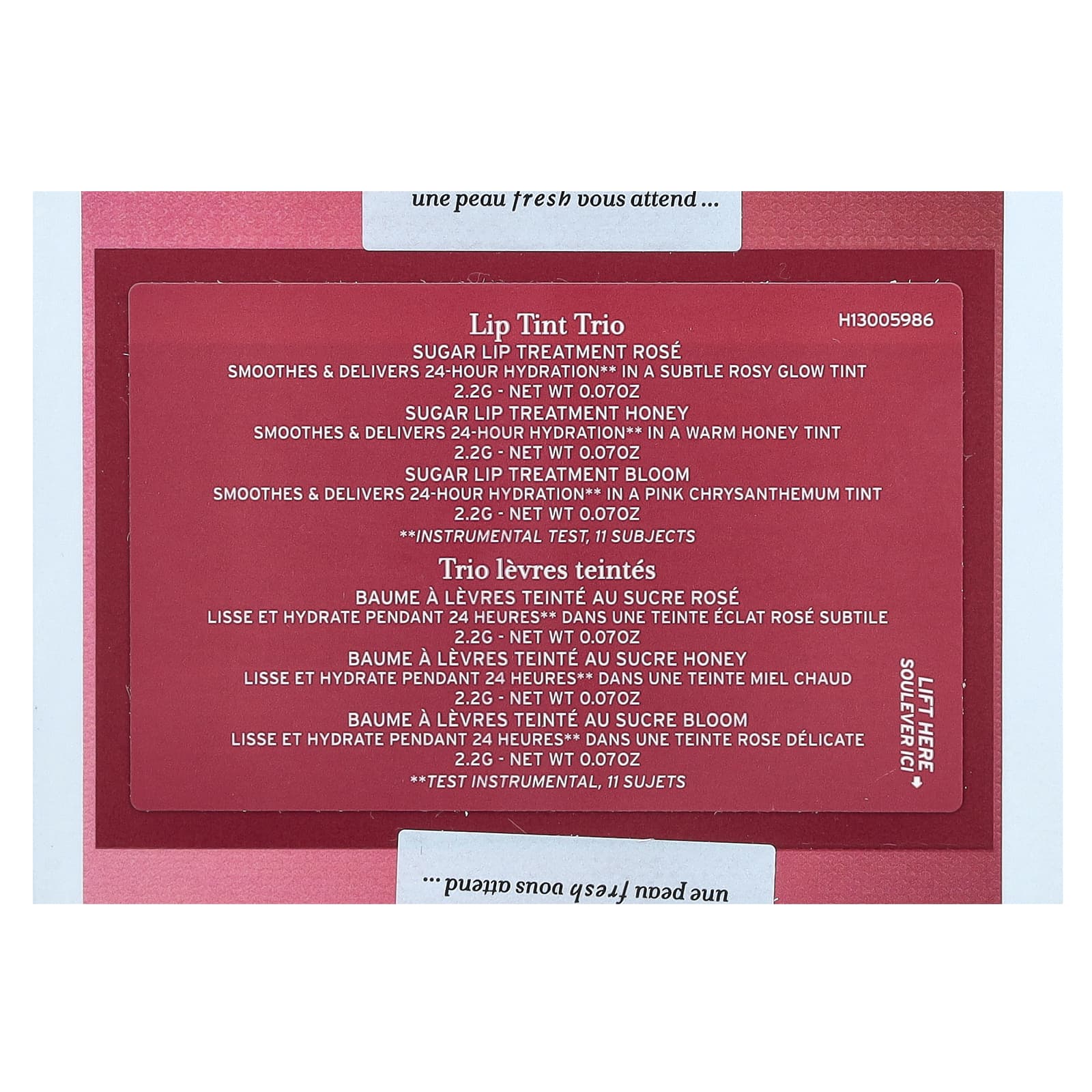 Fresh, Sugar Lip Treatment, трио оттенка для губ, 3 шт. В упаковке, 2,2 г (0,07 унции)