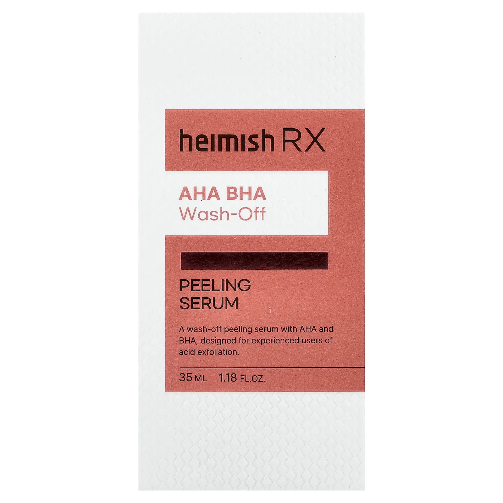Heimish, RX, смываемая сыворотка-пилинг с АГК и БГК, 35 мл (1,18 жидк. унции)
