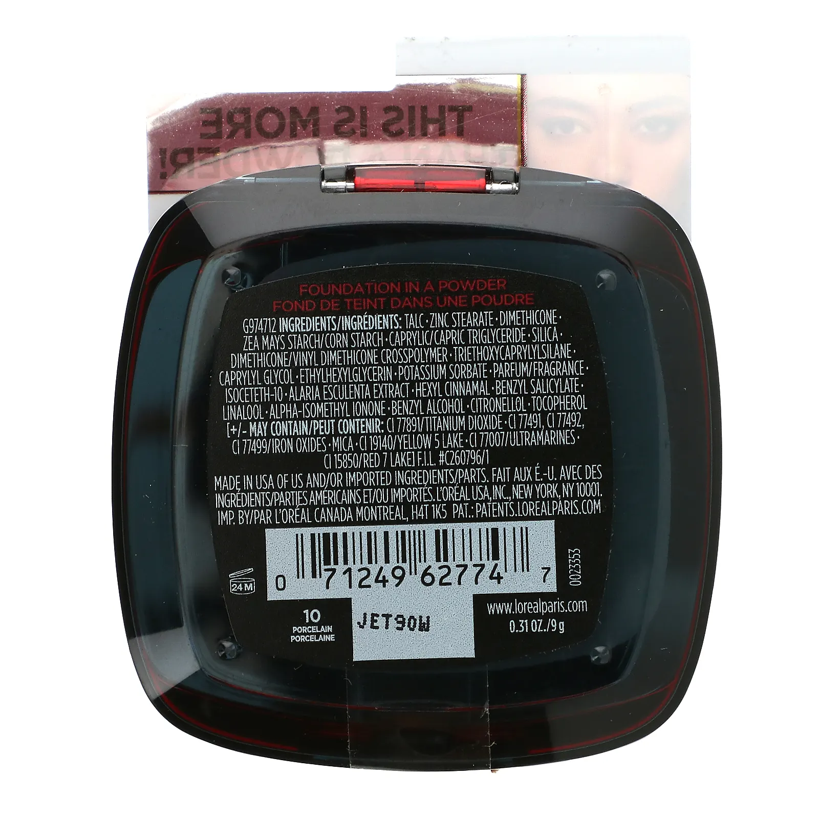 L'Oréal, Infallible 24H Fresh Wear, тональная основа в порошке, фарфор 10, 9 г (0,31 унции)