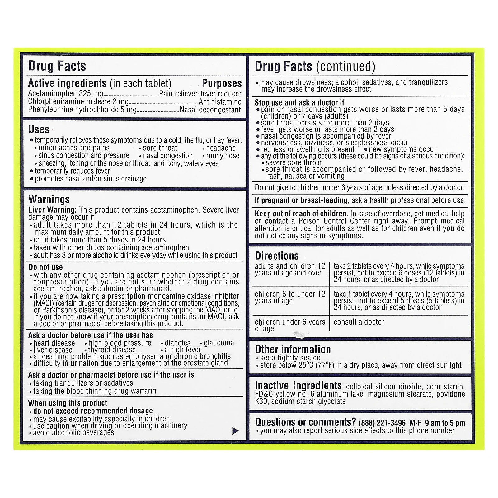 Fortune Pharm, колталин от простуды и гриппа, экстраактивный, 36 таблеток