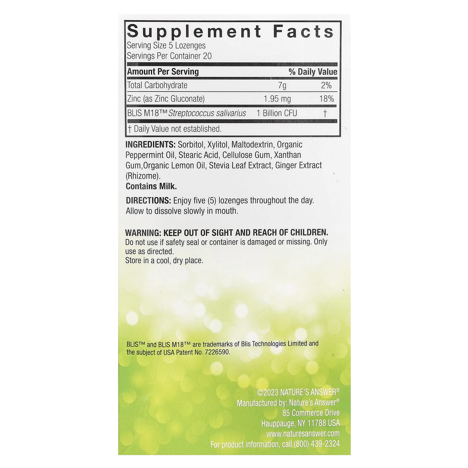 Nature's Answer, PerioBrite® пастилки для сухого рта, лимонно-лаймовая мята, 100 пастилок