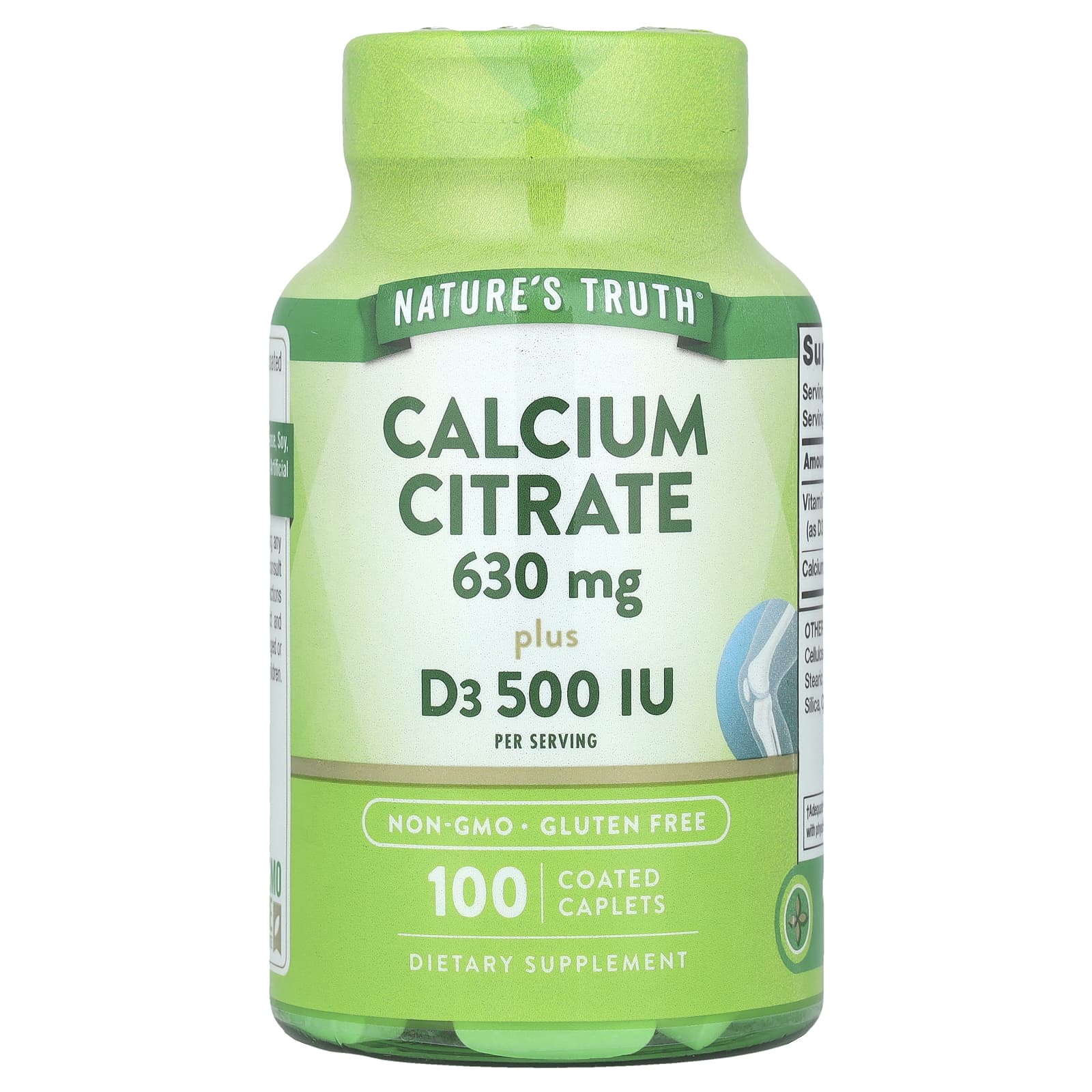 Nature's Truth, Цитрат кальция плюс D3, 100 капсул, покрытых оболочкой
