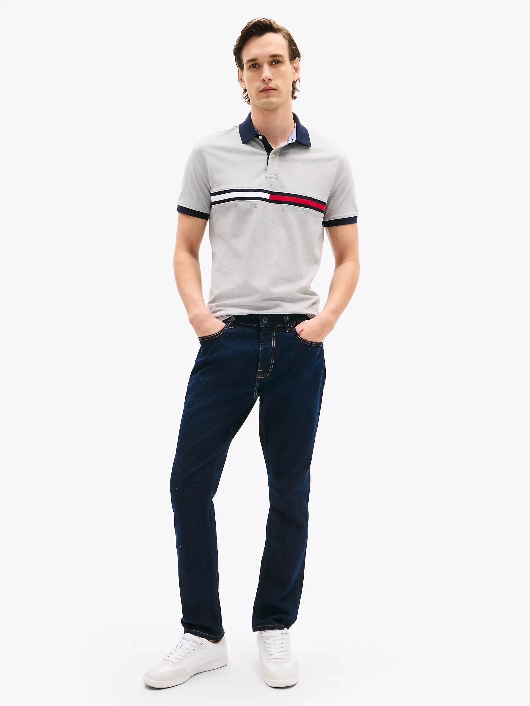 Мужское поло Tommy Hilfiger, Полосатое поло стандартного кроя с вышивкой