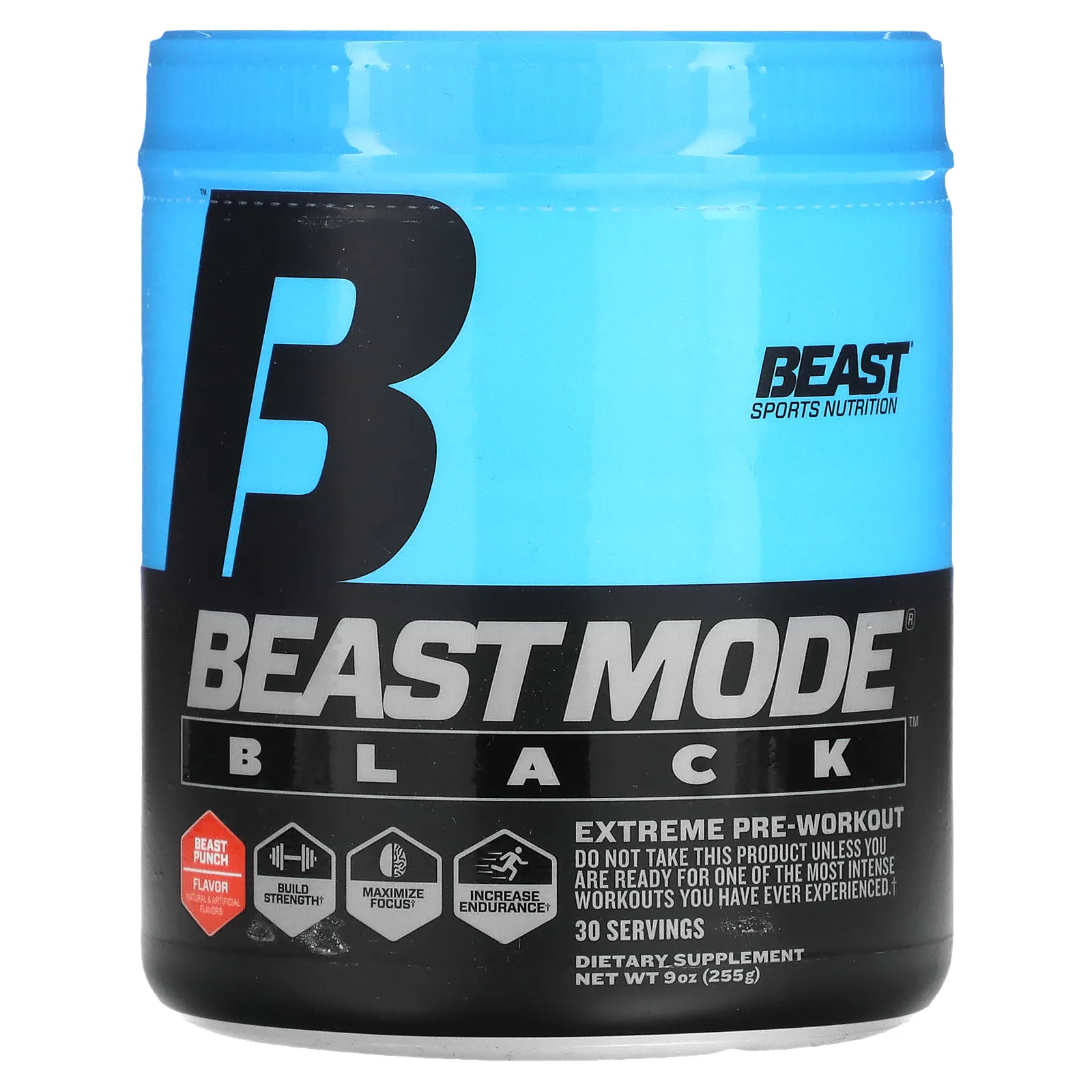 Beast Mode, черный, Beast Punch, 255 г (9 унций)