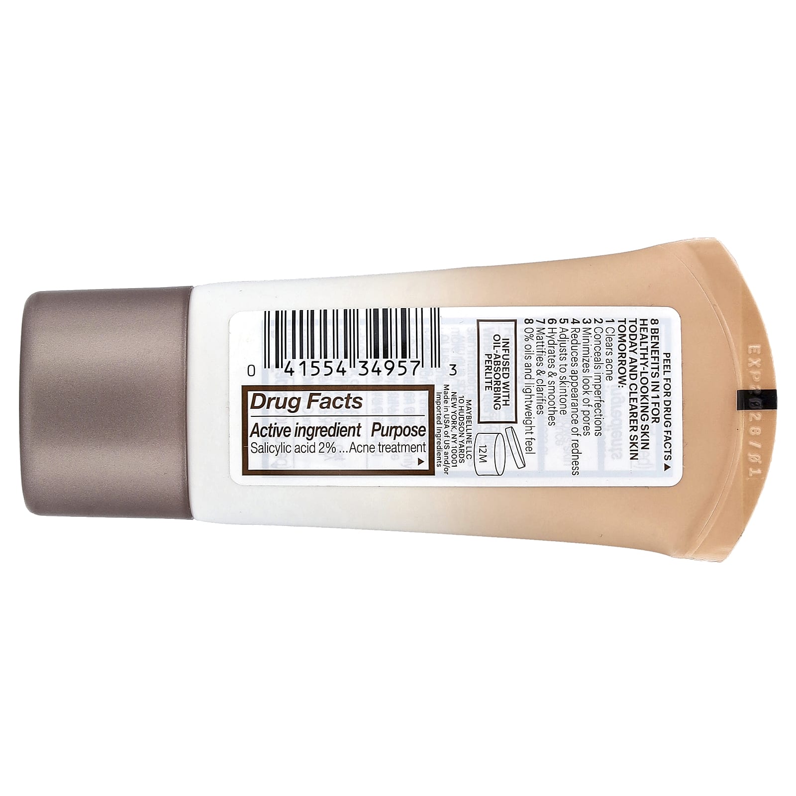 Maybelline, Dream BB Pure, очищающий бальзам для кожи, оттенок 120, средняя прозрачность, 30 мл (1 жидк. унция)