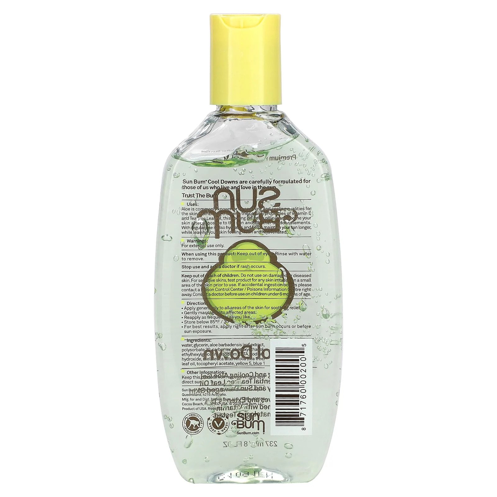 Sun Bum, Премиальный увлажняющий гель после загара, 237 мл (8 жидк. Унций)