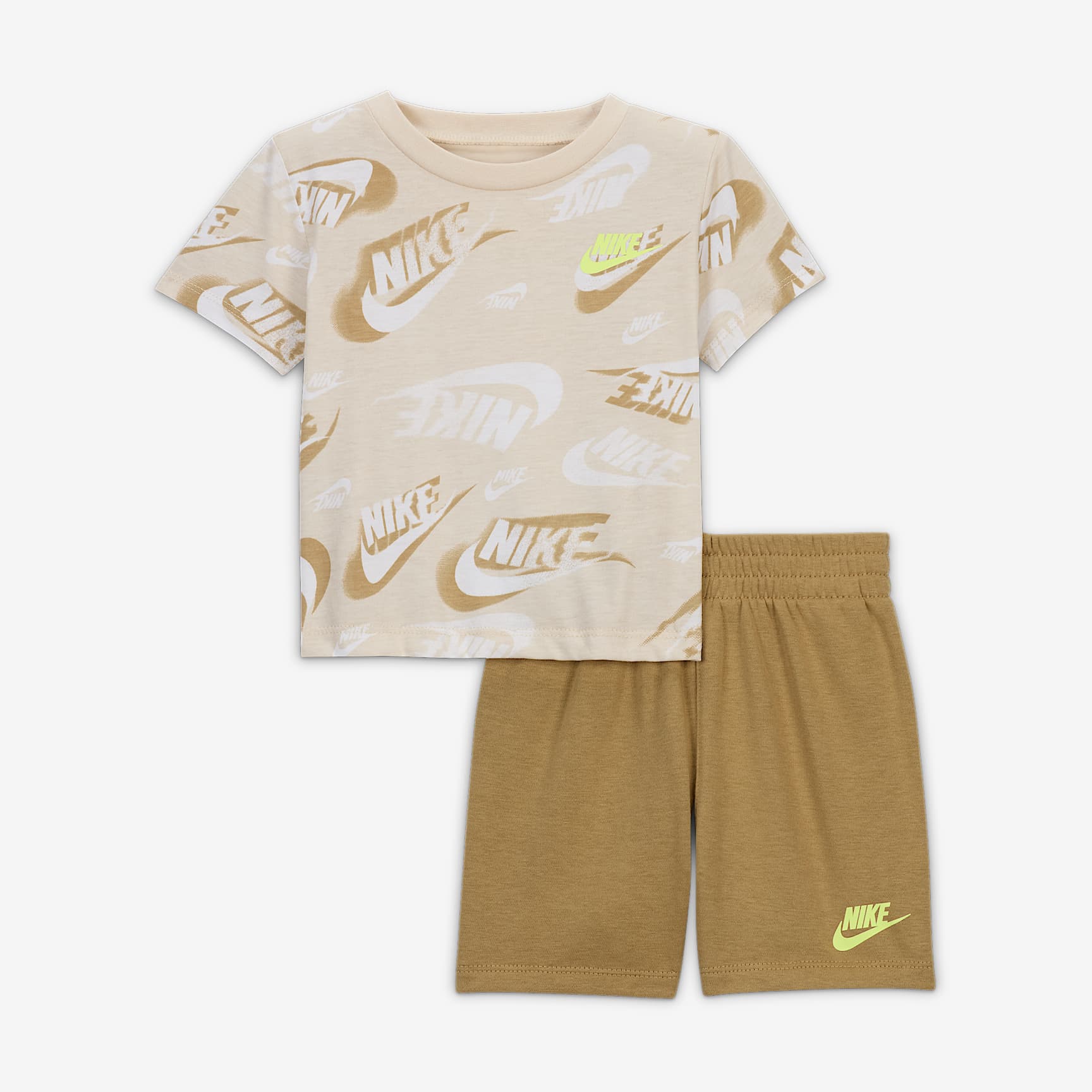 Nike Sportswear Baby On the Move Printed Tee and French Terry Shorts Set
