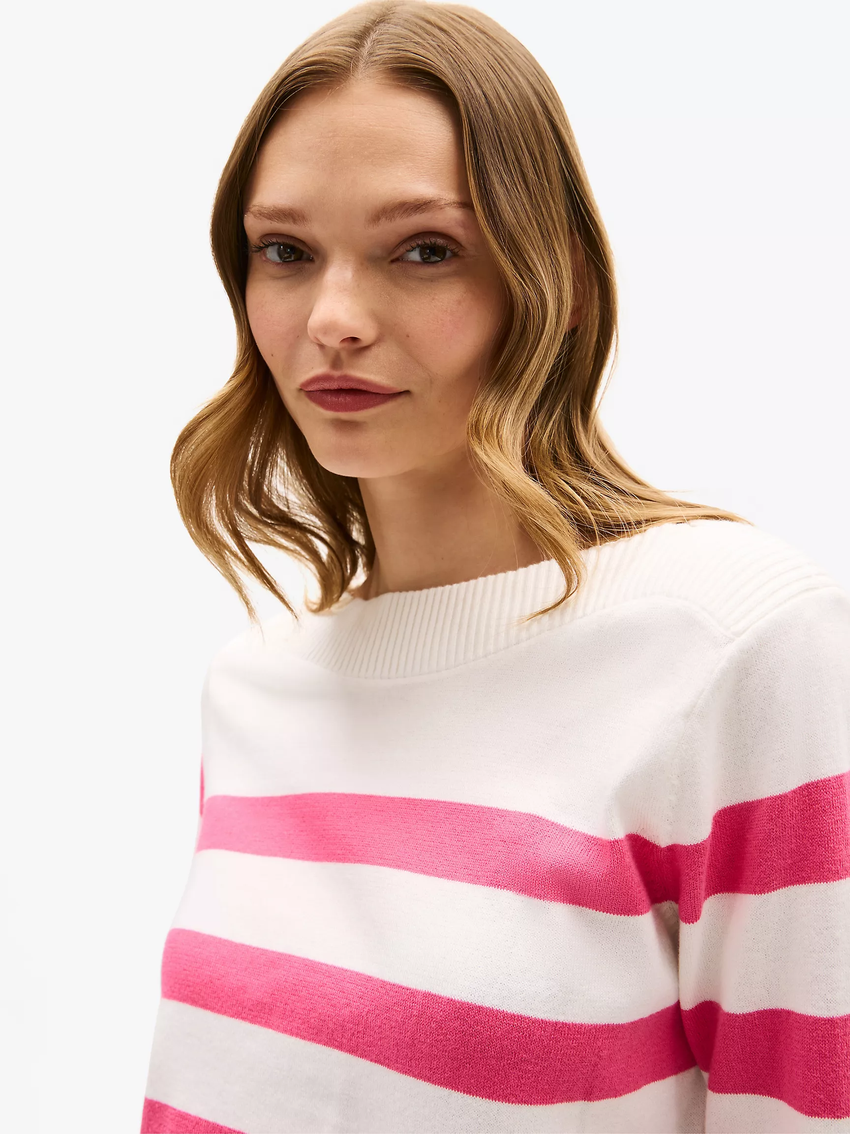 Женский свитер Tommy Hilfiger, Полосатый свитер с вырезом "лодочка"