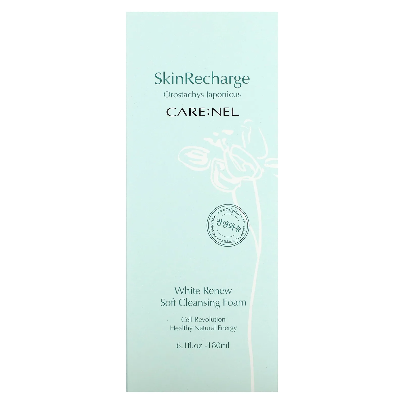 Care:Nel, White Renew, мягкая очищающая пенка, 180 мл (6,1 жидк. Унции)