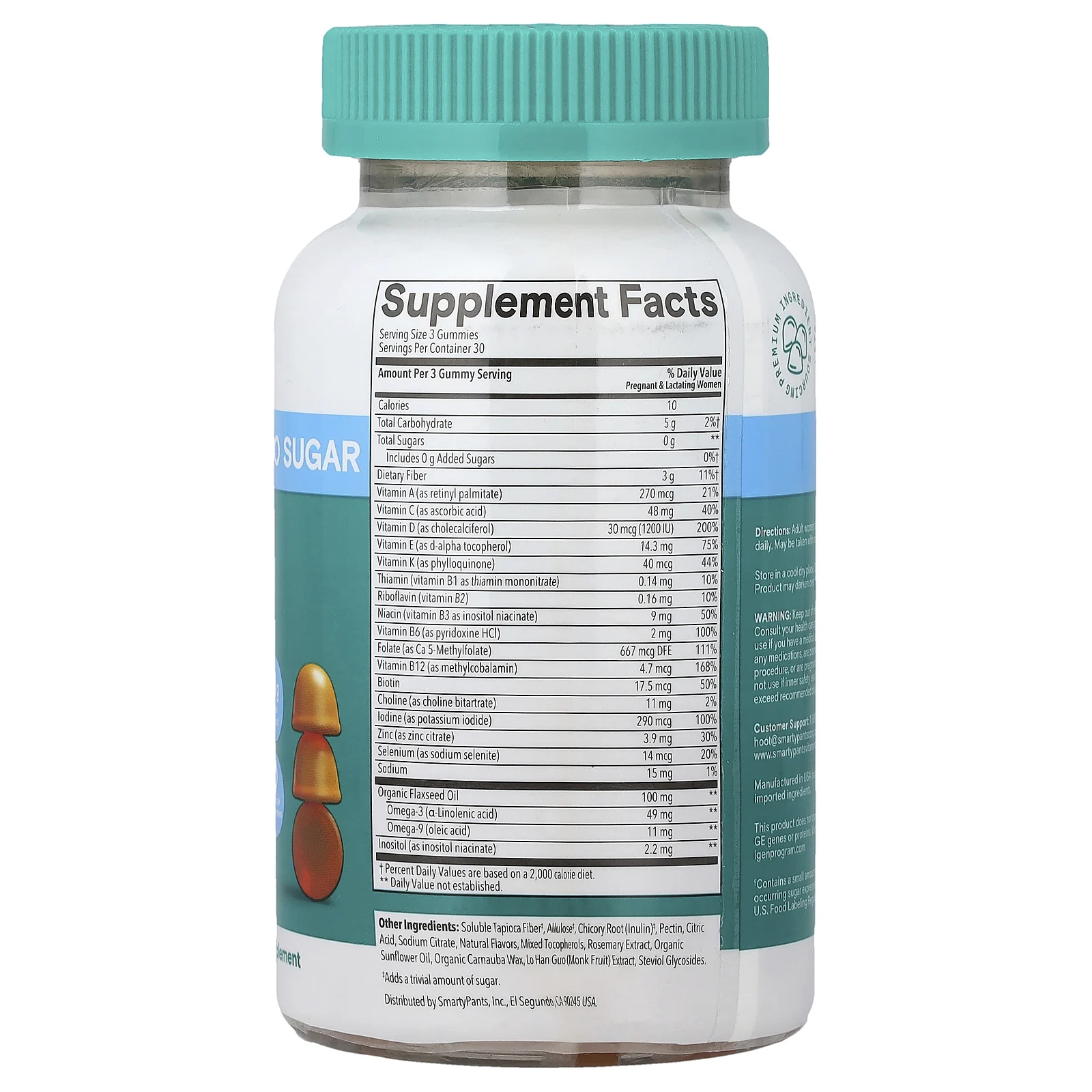 SmartyPants, Prenatal Zero Sugar, мультивитамины и омега-кислоты, со вкусом лимона, 90 жевательных таблеток