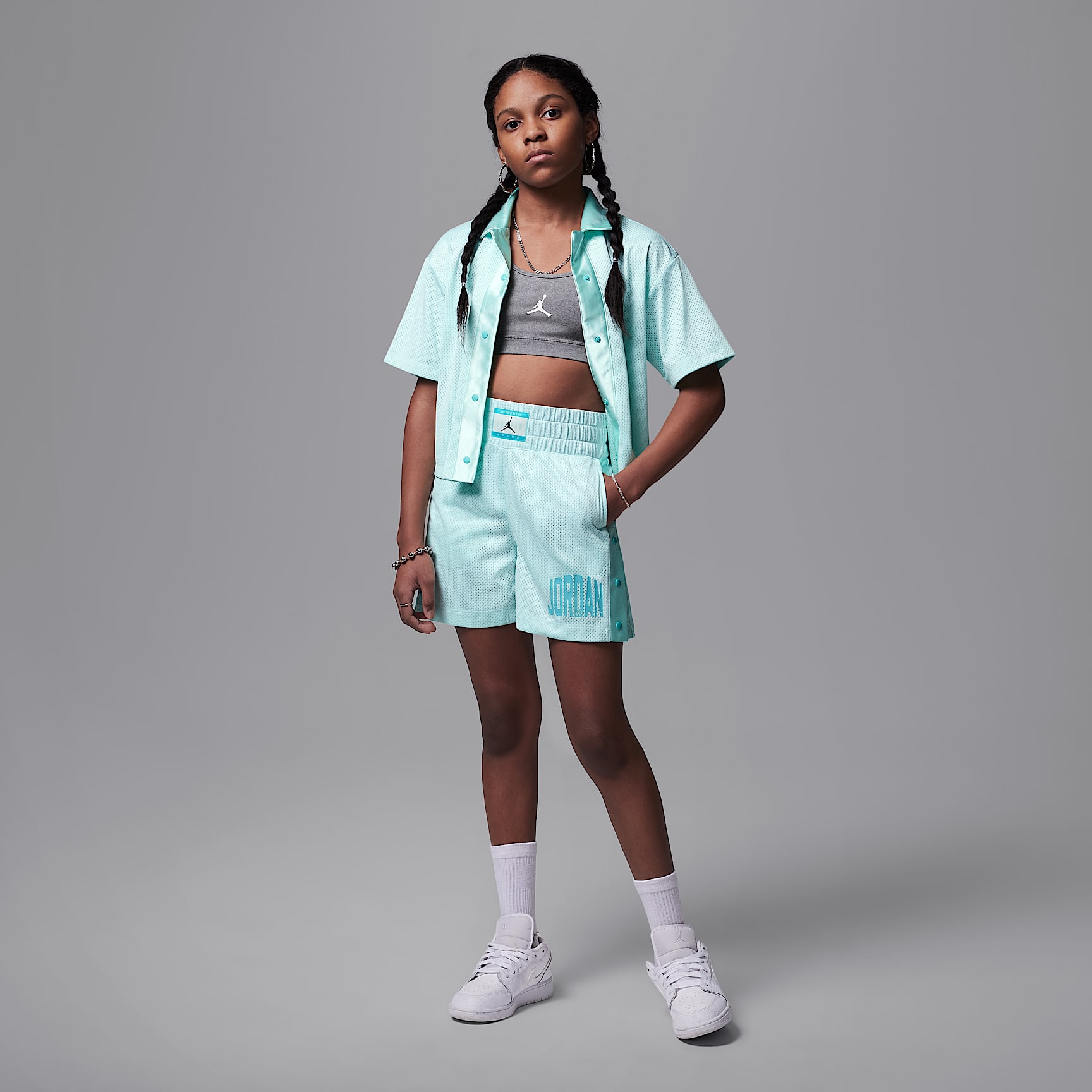 Jordan Dri-FIT Training Camp Big Kids' Jumpman Mesh Shorts