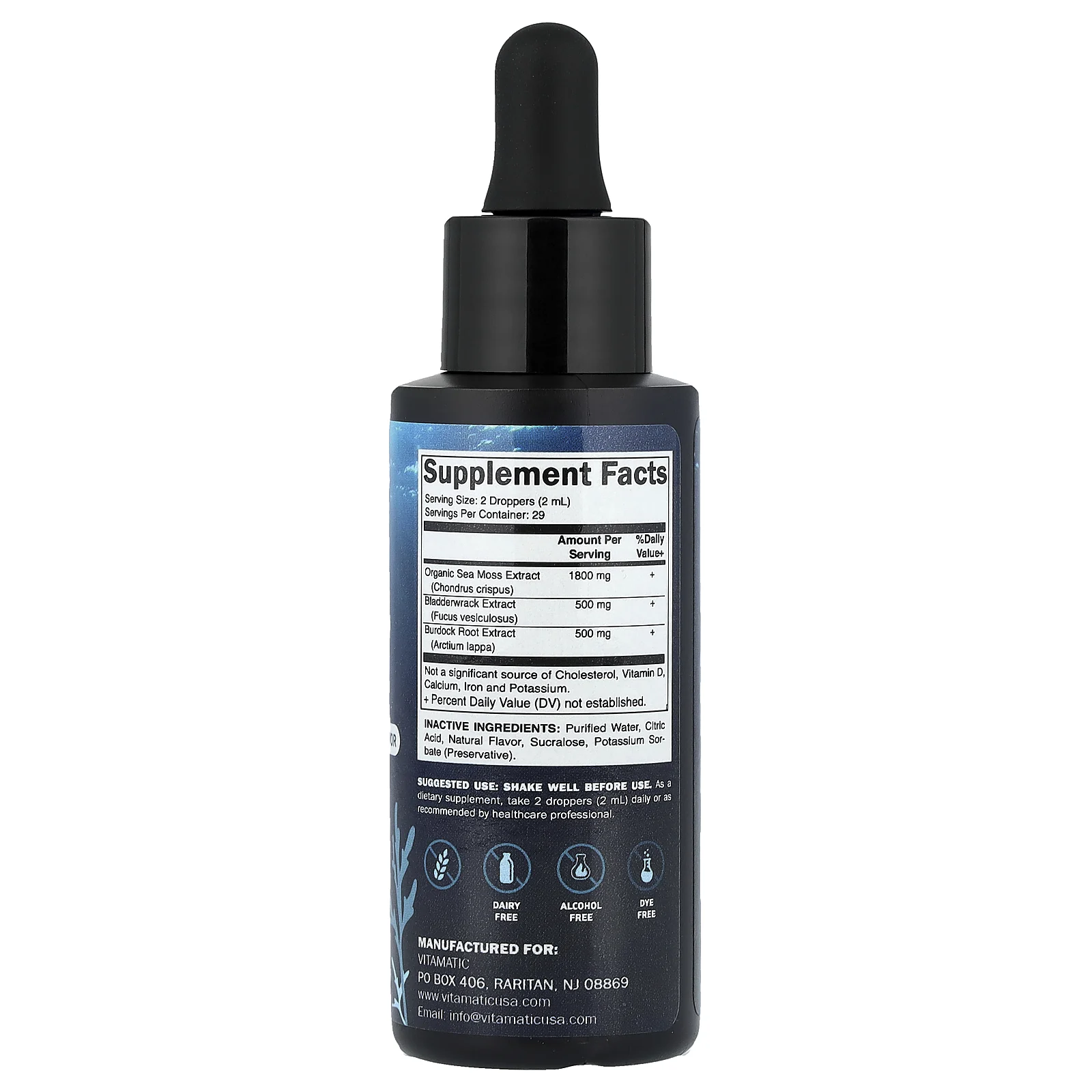 Vitamatic, жидкий мох, цитрусовые и ягоды, 59 мл (2 жидк. унции)