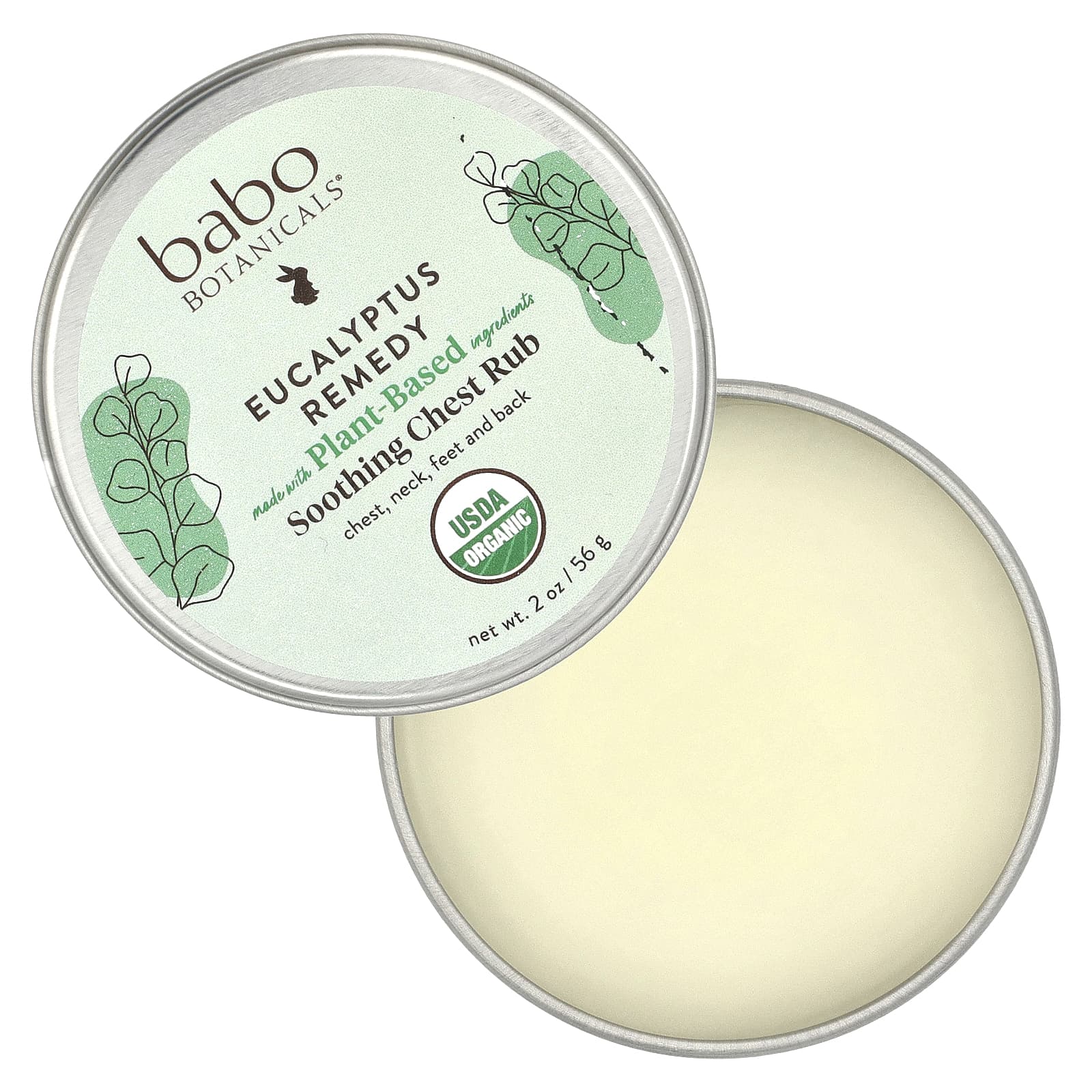 Babo Botanicals, Eucalyptus Remedy, разглаживающее средство для груди, 56 г (2 унции)