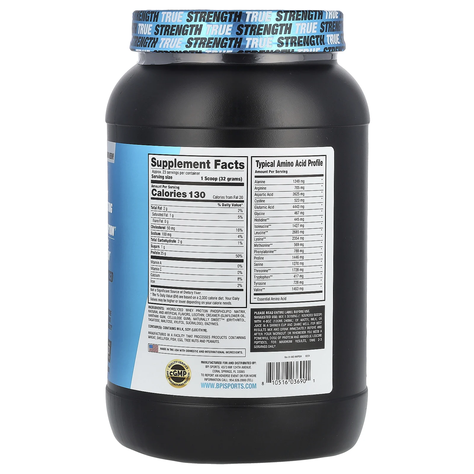 BPI Sports, Hydro HD ™, гидролизованный сывороточный протеин, фруктовый коктейль, 736 г (1,62 фунта)