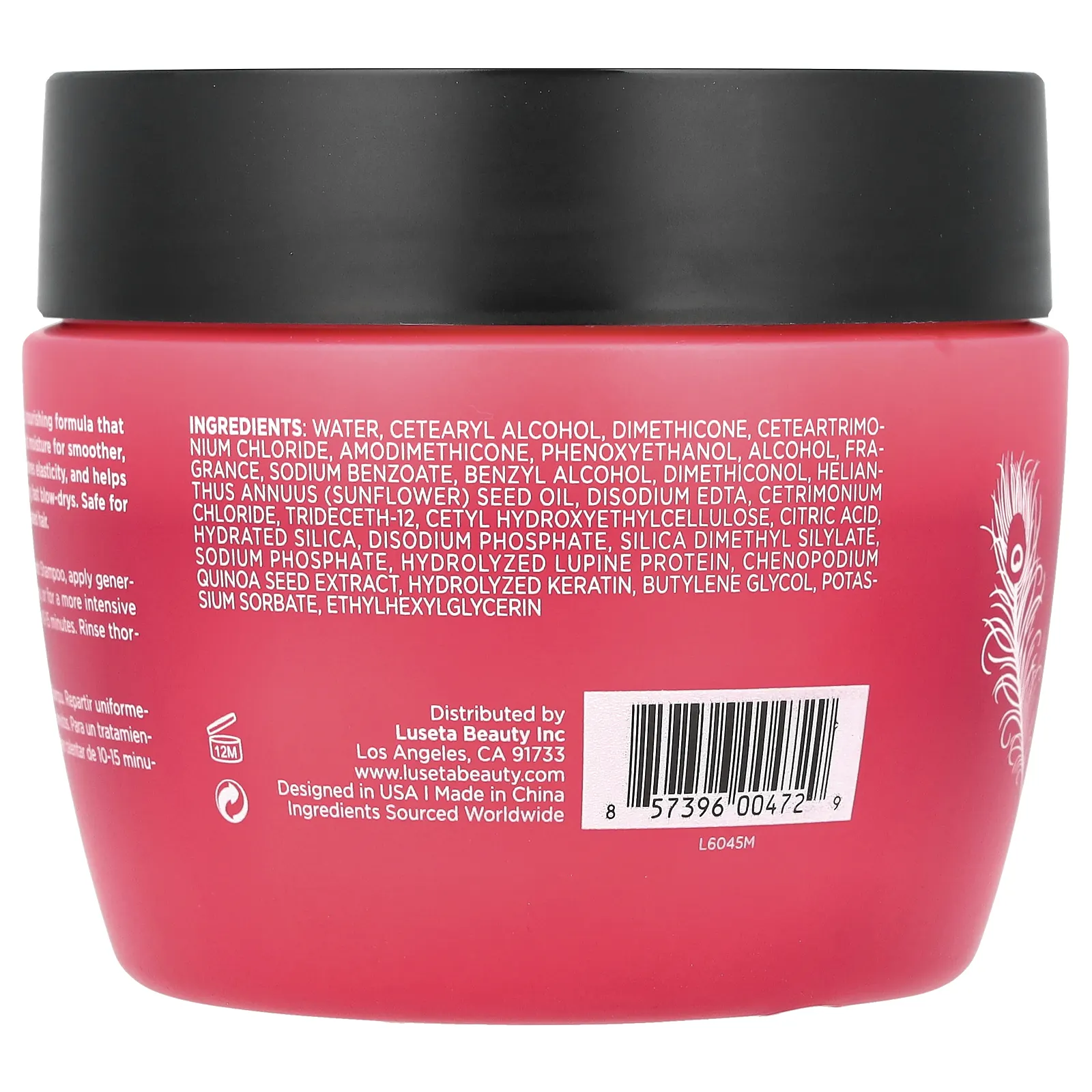 Luseta Beauty, Keratin Smooth, маска для волос, 500 мл (16,9 жидк. Унции)