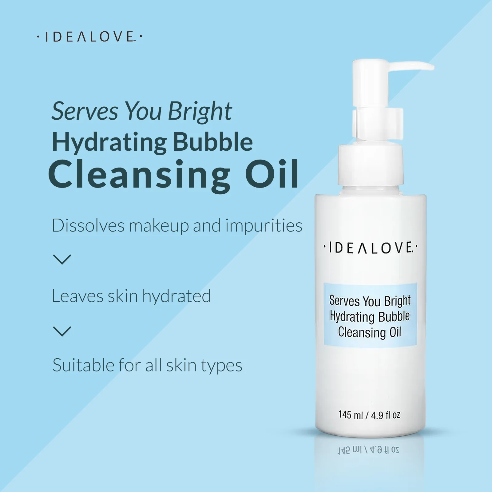 Idealove, Serves You Bright, увлажняющее пенящееся очищающее масло, 145 мл (4,9 жидк. унции)