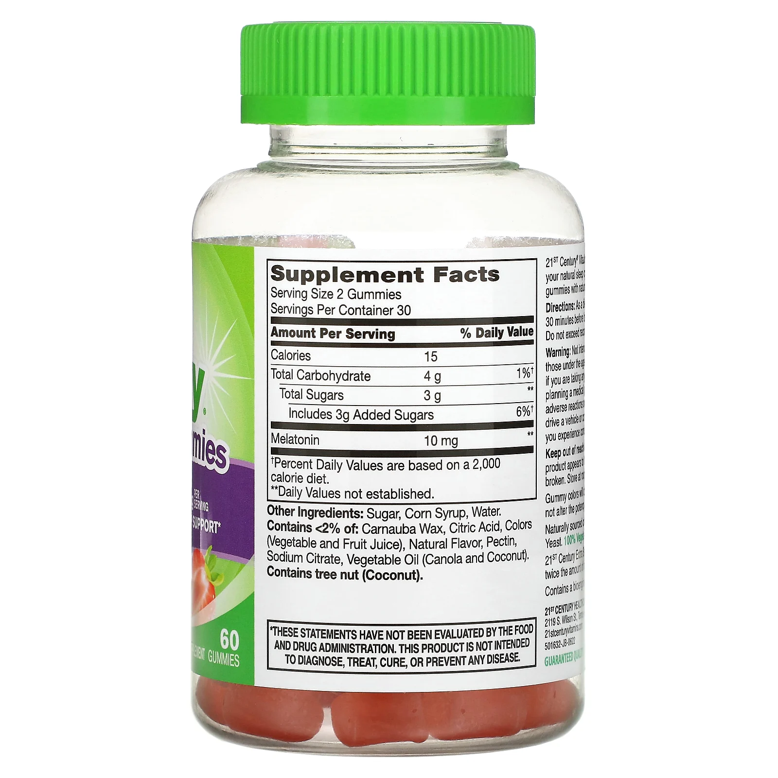 21st Century, Vita Joy, жевательные таблетки с мелатонином, с повышенной силой действия, со вкусом клубники, 10 мг, 60 жевательных таблеток (5 мг в 1 жевательной таблетке)