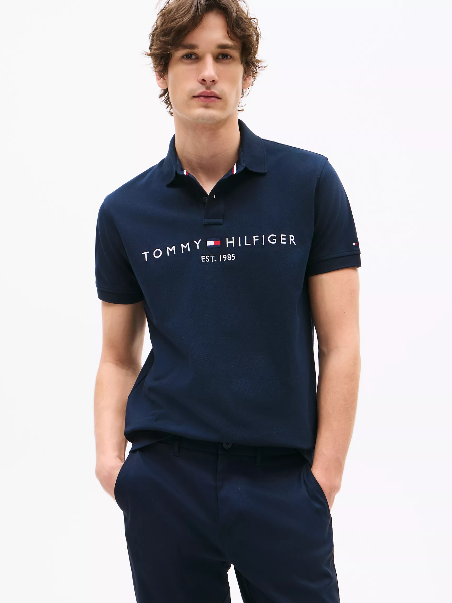 Мужское поло Tommy Hilfiger, Поло с вышитым графическим логотипом Tommy