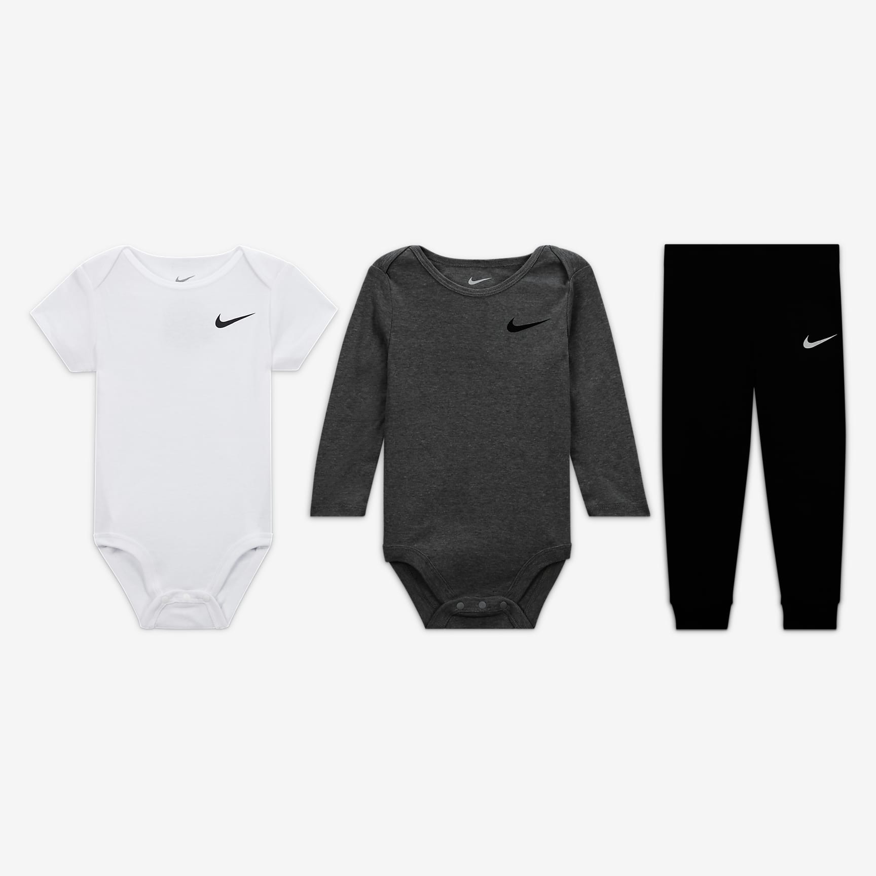 Nike Essentials Baby (0-9M) 3-Piece Bodysuit Set