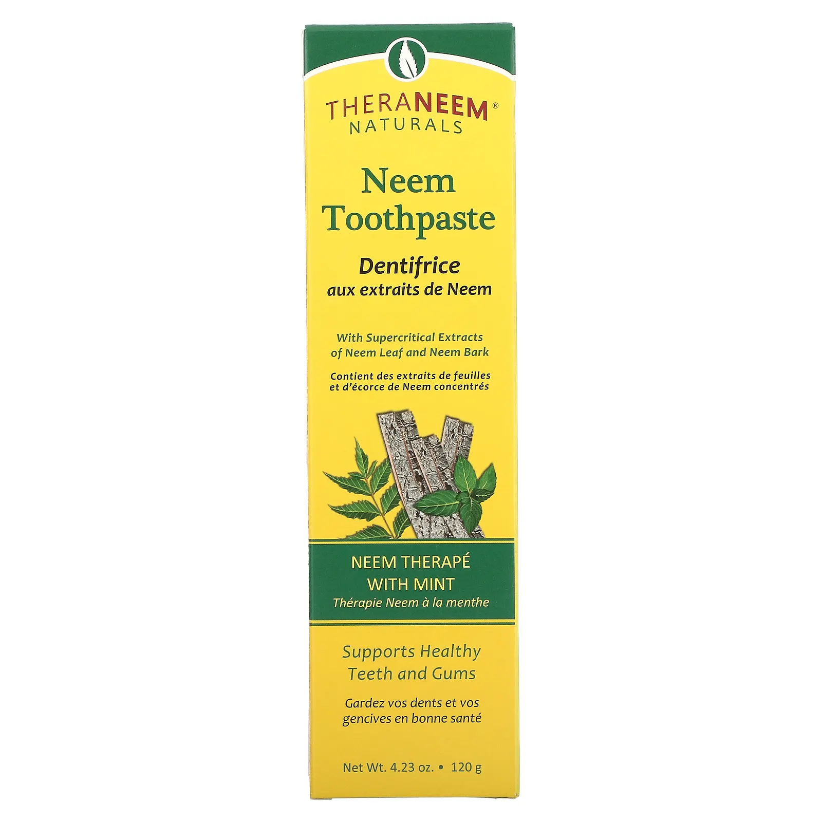 Organix South, TheraNeem Naturals, Neem Therapé, зубная паста с мятой, 120 г (4,23 унции)