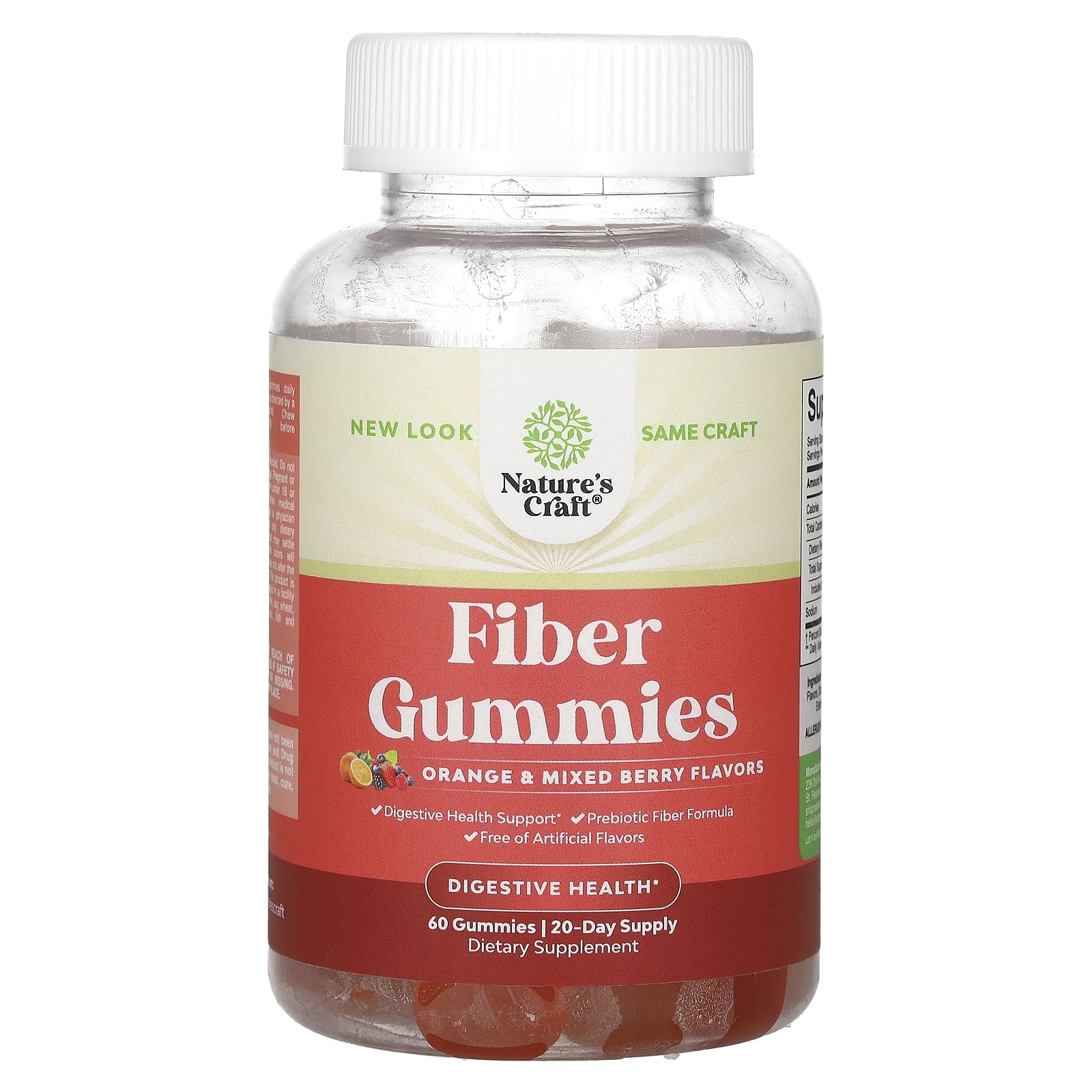 Nature's Craft, жевательные мармеладки с клетчаткой, со вкусом апельсина и ягод, 60 шт.