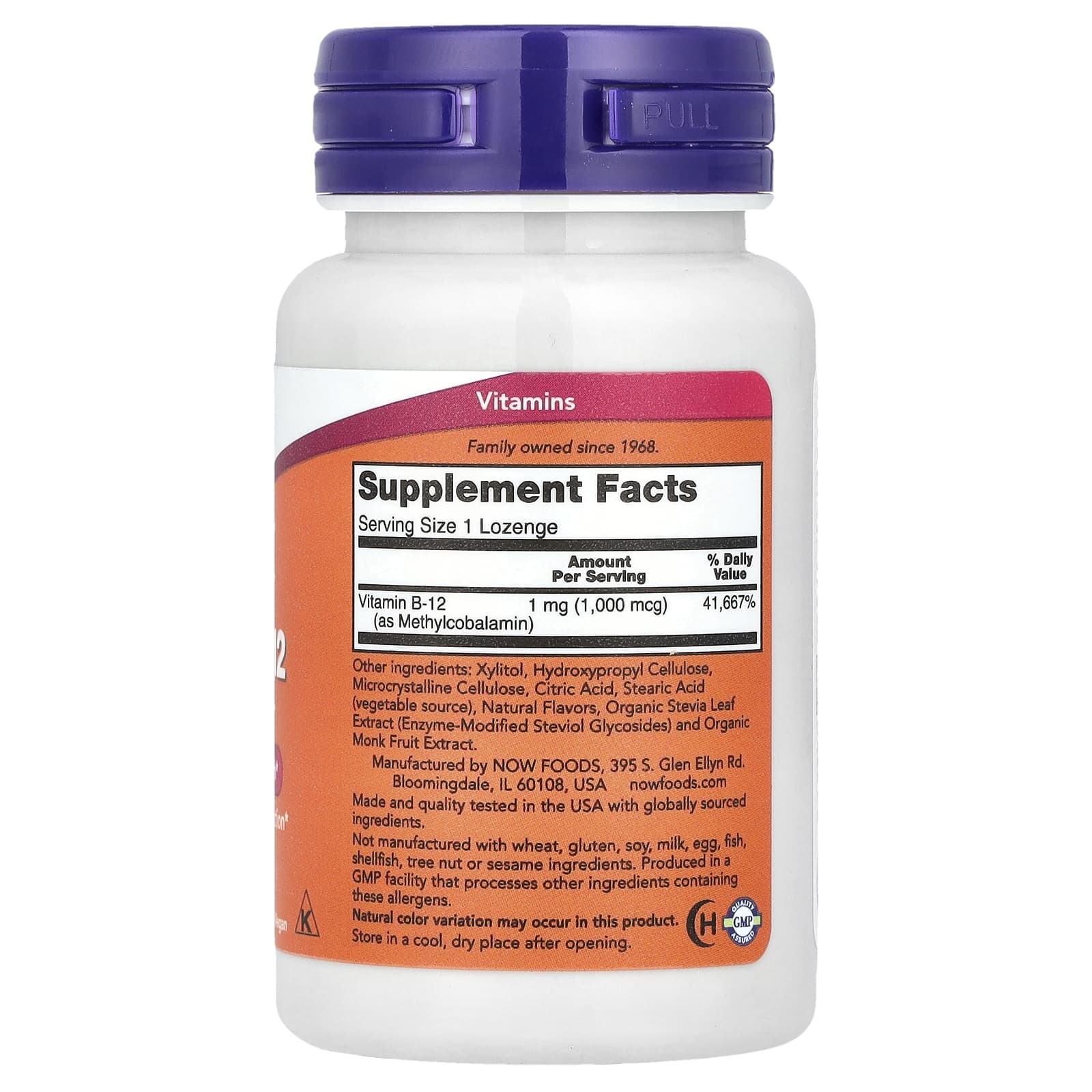 NOW Foods, Methyl B-12, метилкобаламин, 1000 мкг, 100 таблеток для рассасывания