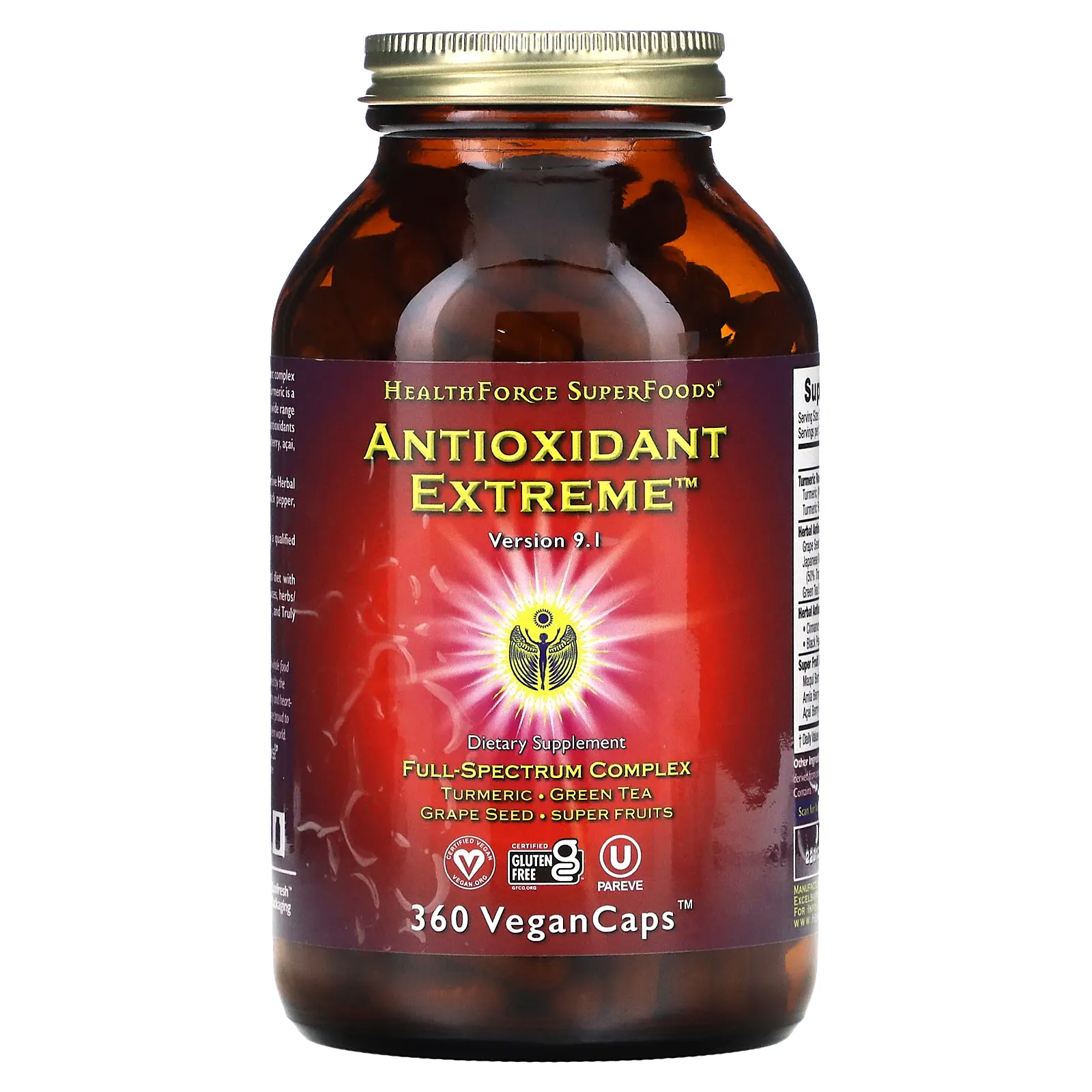 HealthForce Superfoods, Antioxidant Extreme, версия 9, 360 капсул VeganCaps
