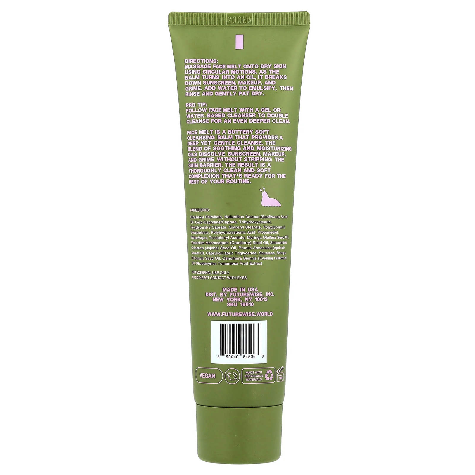 Futurewise, Face Melt, очищающий бальзам, 100 мл (3,38 жидк. Унции)