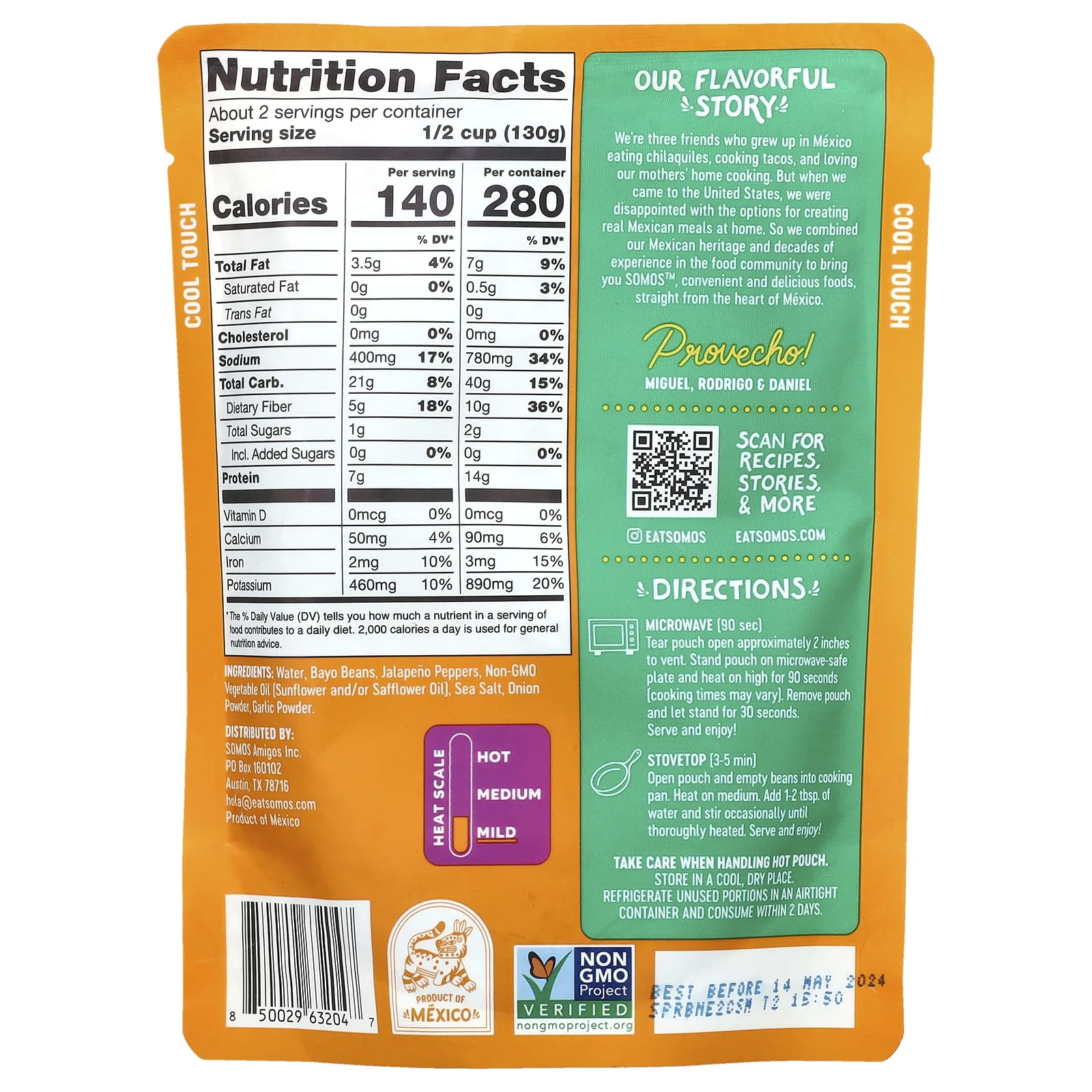 Somos, Пряная жареная фасоль с халапеньо, 283 г (10 унций)