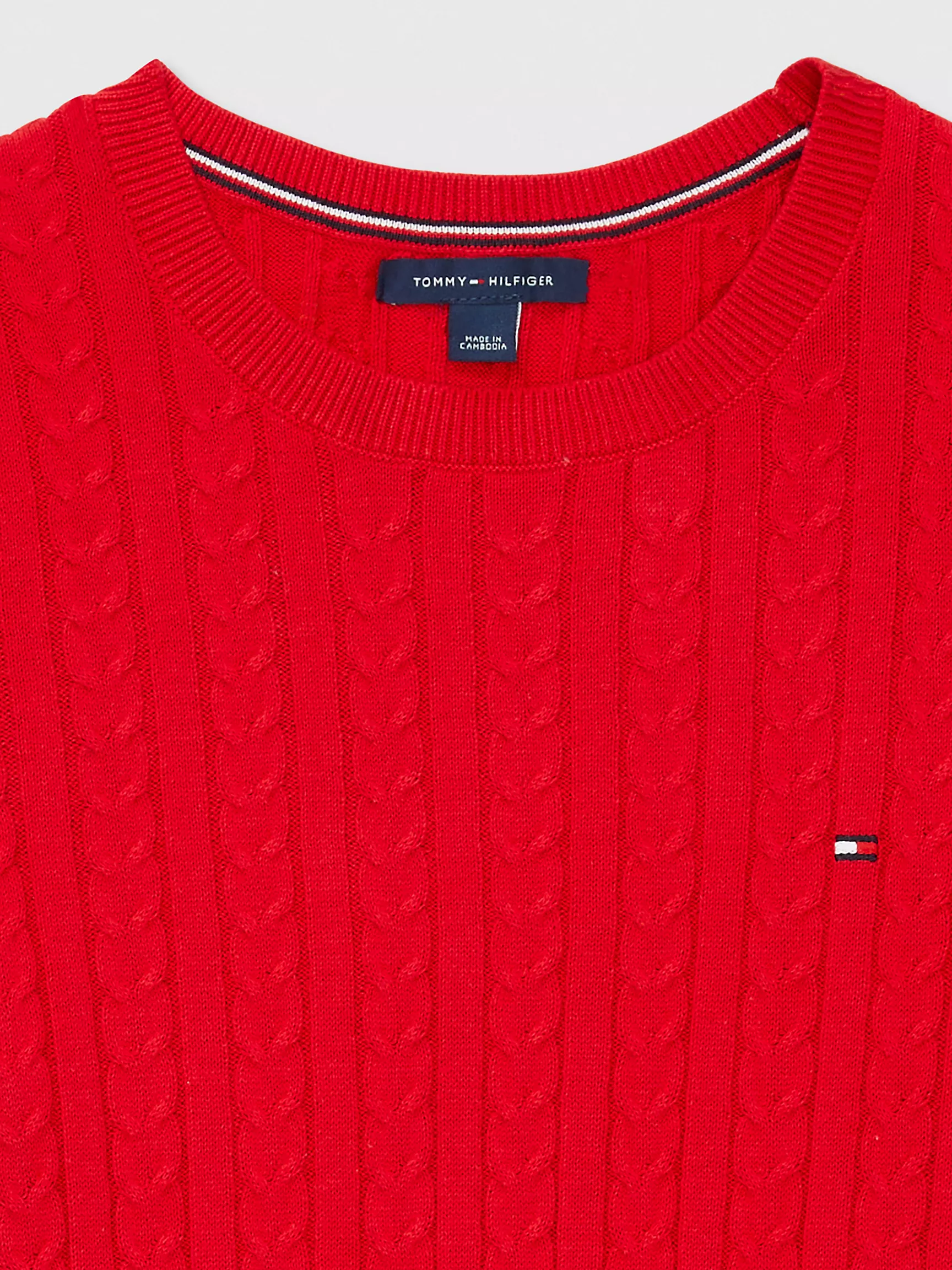 Женский свитер Tommy Hilfiger, Хлопковый вязаный свитер с узором "косы"