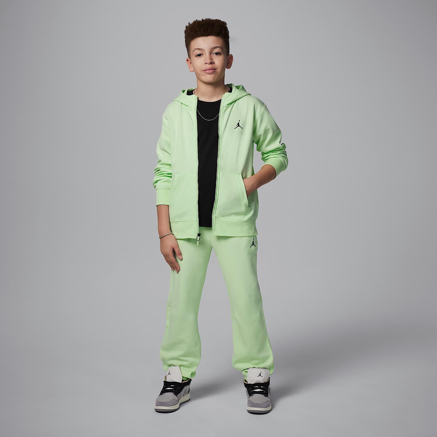 Jordan Dri-FIT Sport Big Kids' Statement Hoop Fleece Full-Zip Hoodie