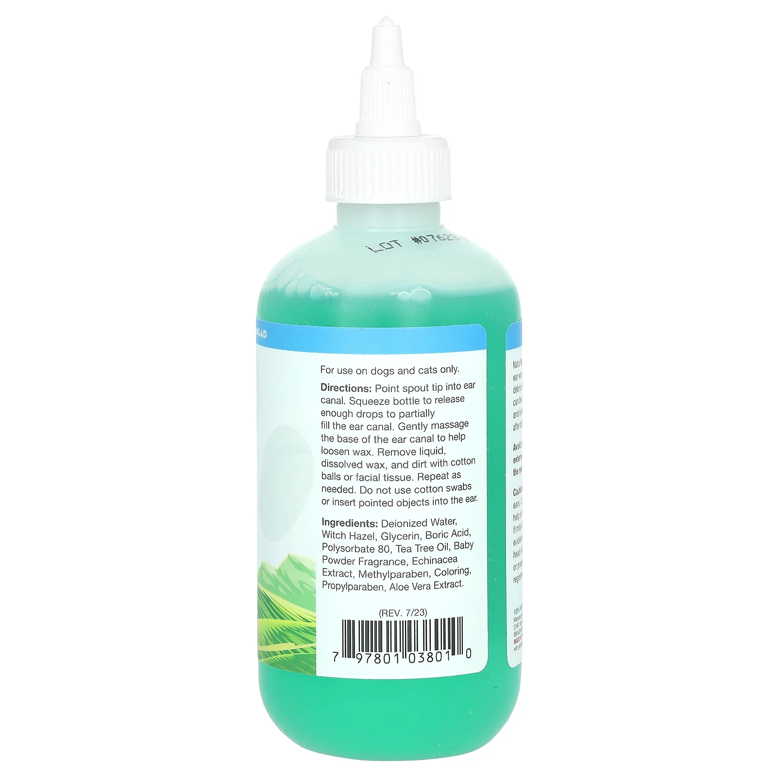 NaturVet, Средства для чистки ушей с маслом чайного дерева, с запахом детской присыпки, 236 мл (8 жидк. унций)