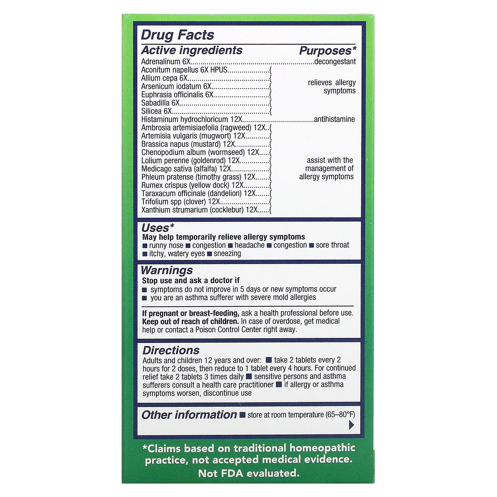 NatraBio, BioAllers, средство от аллергии, против аллергии на открытом воздухе, 60 таблеток