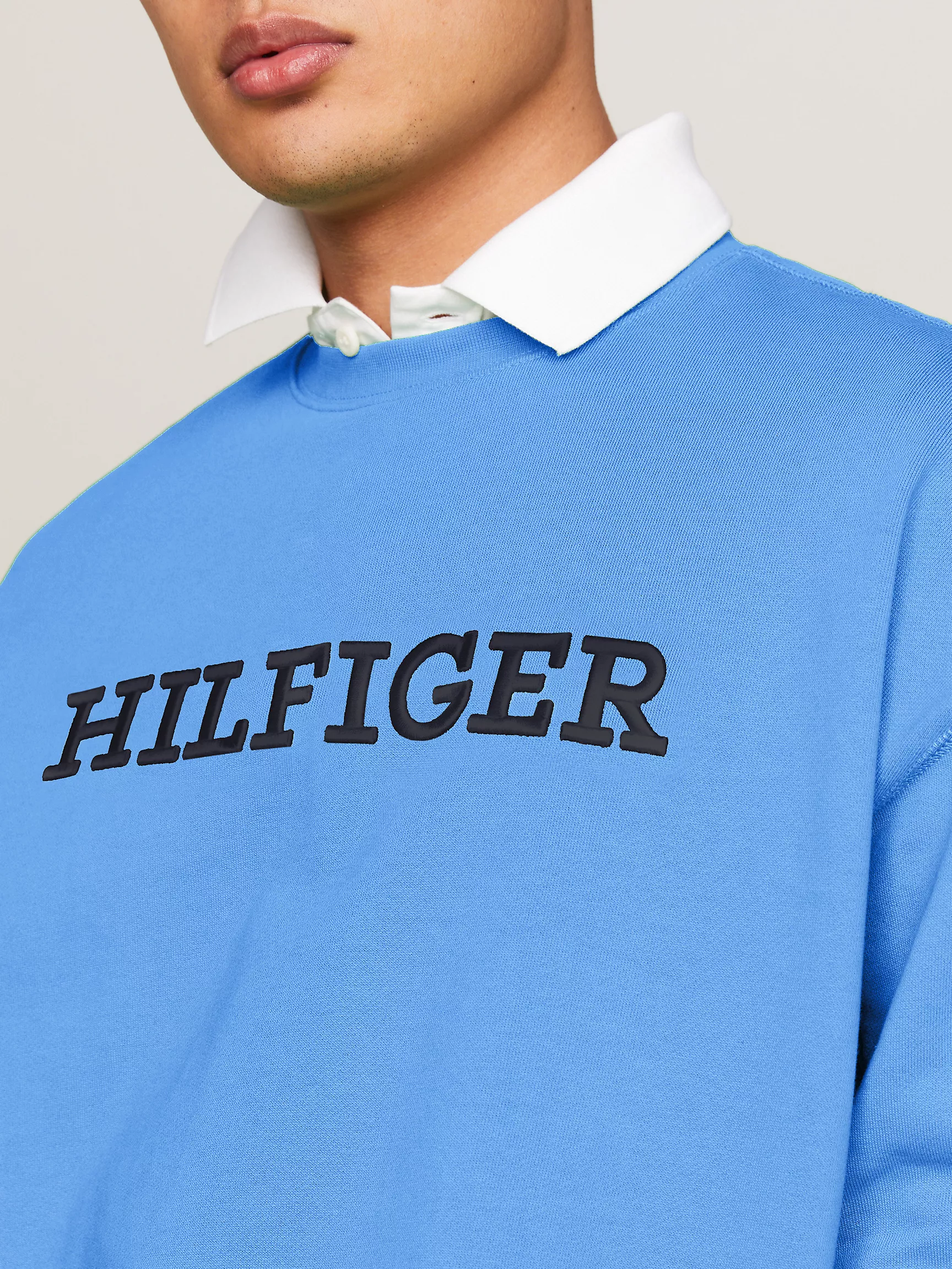 Мужская толстовка Tommy Hilfiger, Свитшот с круглым вырезом и вышитым монограммным логотипом