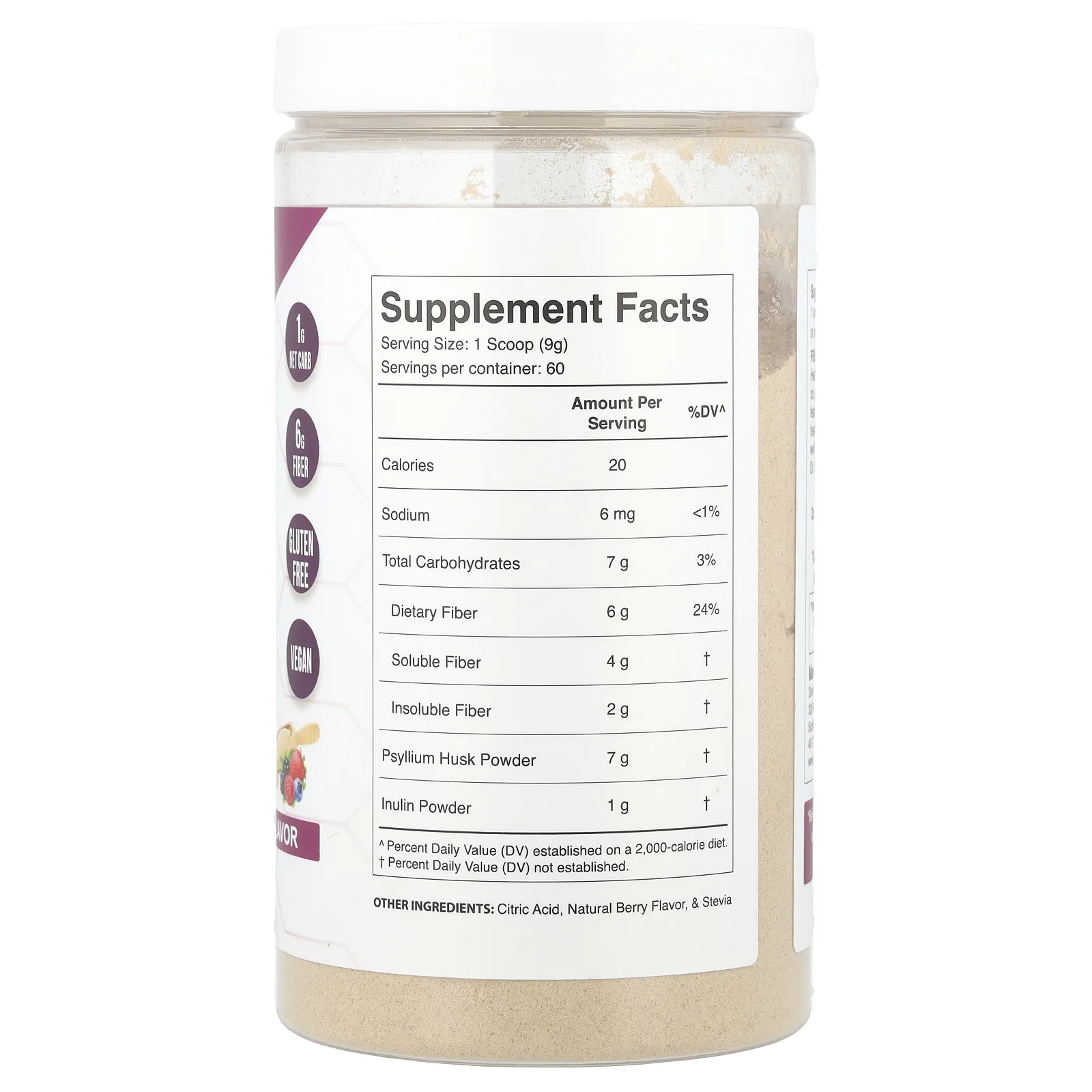 Divine Health, Цельнопищевой магний Кольбер, доктор медицины Fiber Zone, натуральные ягоды, 540 г (19 унций)