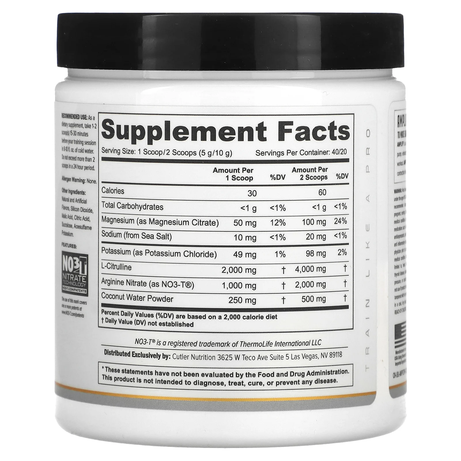 Cutler Nutrition, Amplify 2.0, накачка перед тренировкой, без кофеина, персик и манго, 200 г (7,05 унции)