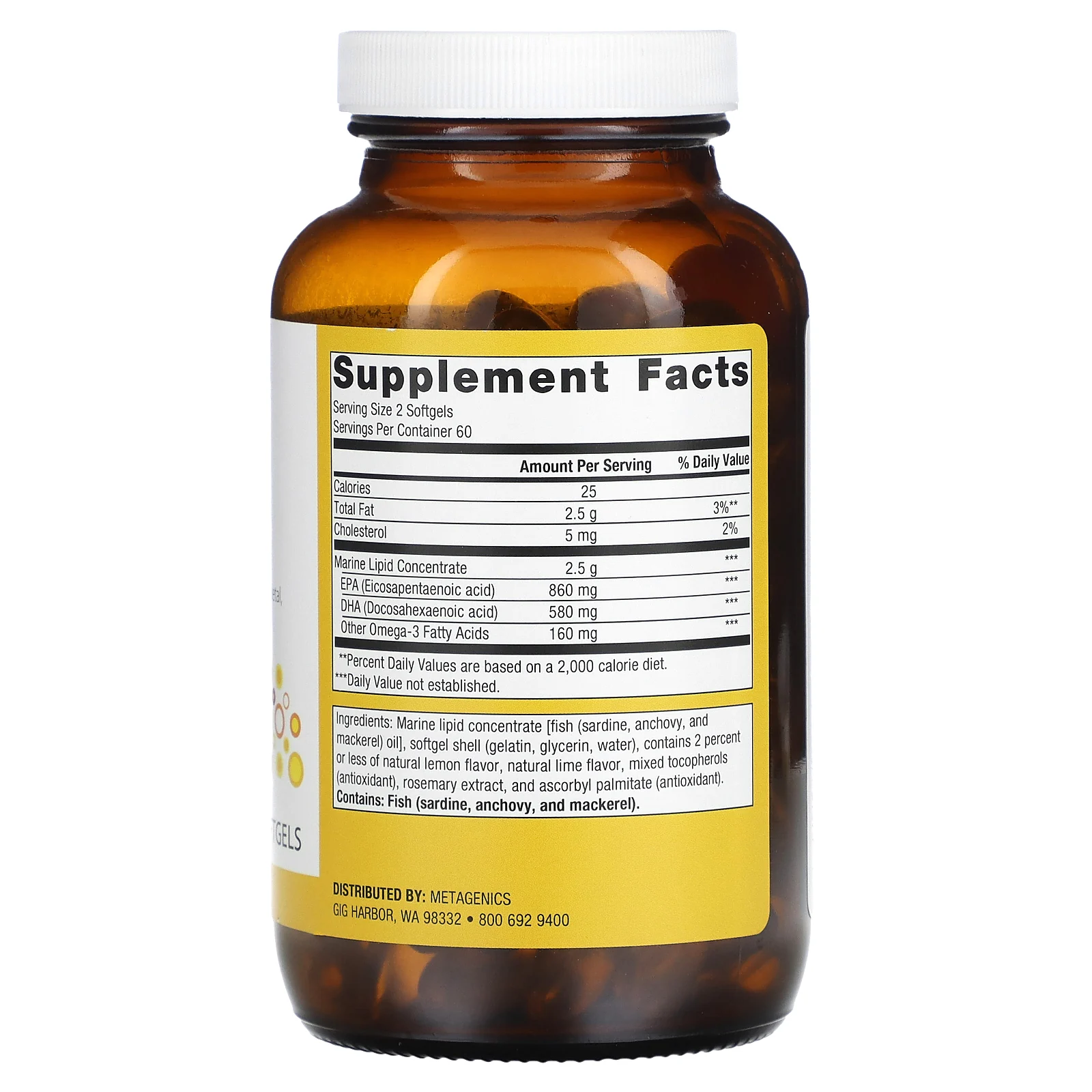 Metagenics, OmegaGenics, ЭПК и ДГК 720, натуральный лимон и лайм, 120 мягких таблеток