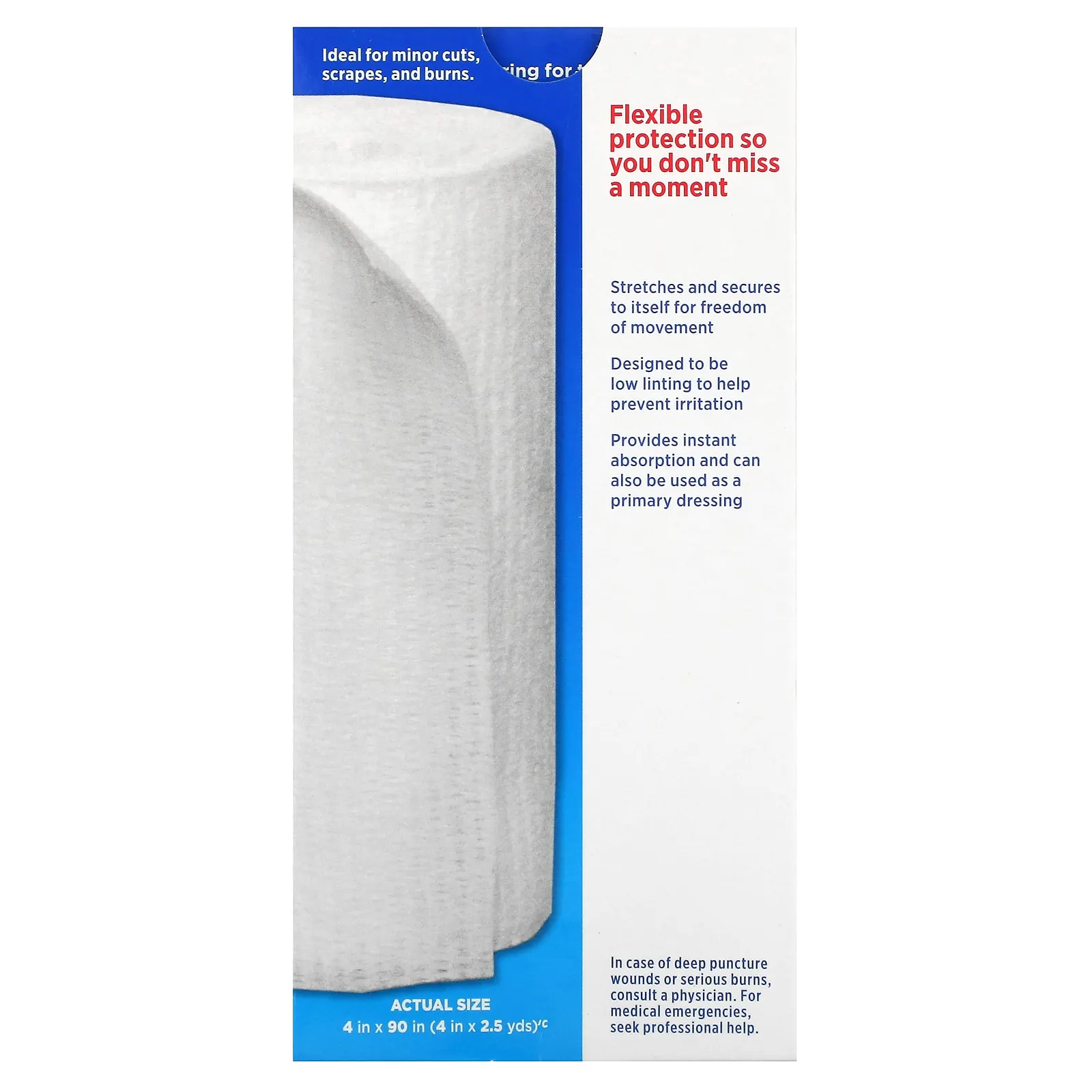 Band Aid, гибкая марлевая марля, 1 шт.