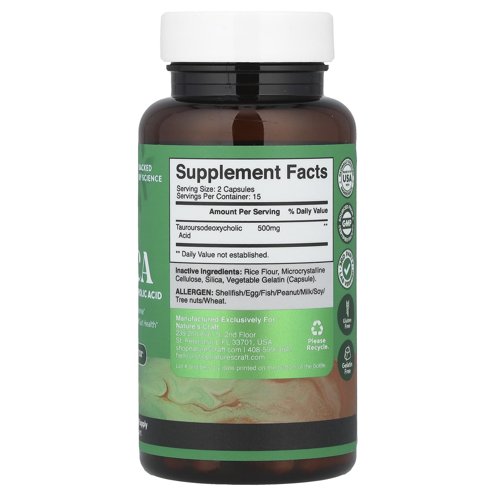 Nature's Craft, TUDCA, 30 капсул (250 мг в 1 капсуле)